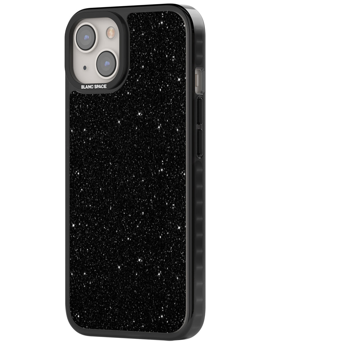 Black Glitter iPhone 12 / 12 Pro / iPhone 13 / iPhone 14 / iPhone 14 Plus / iPhone 15 / iPhone 15 Plus Impact Black Phone Case side