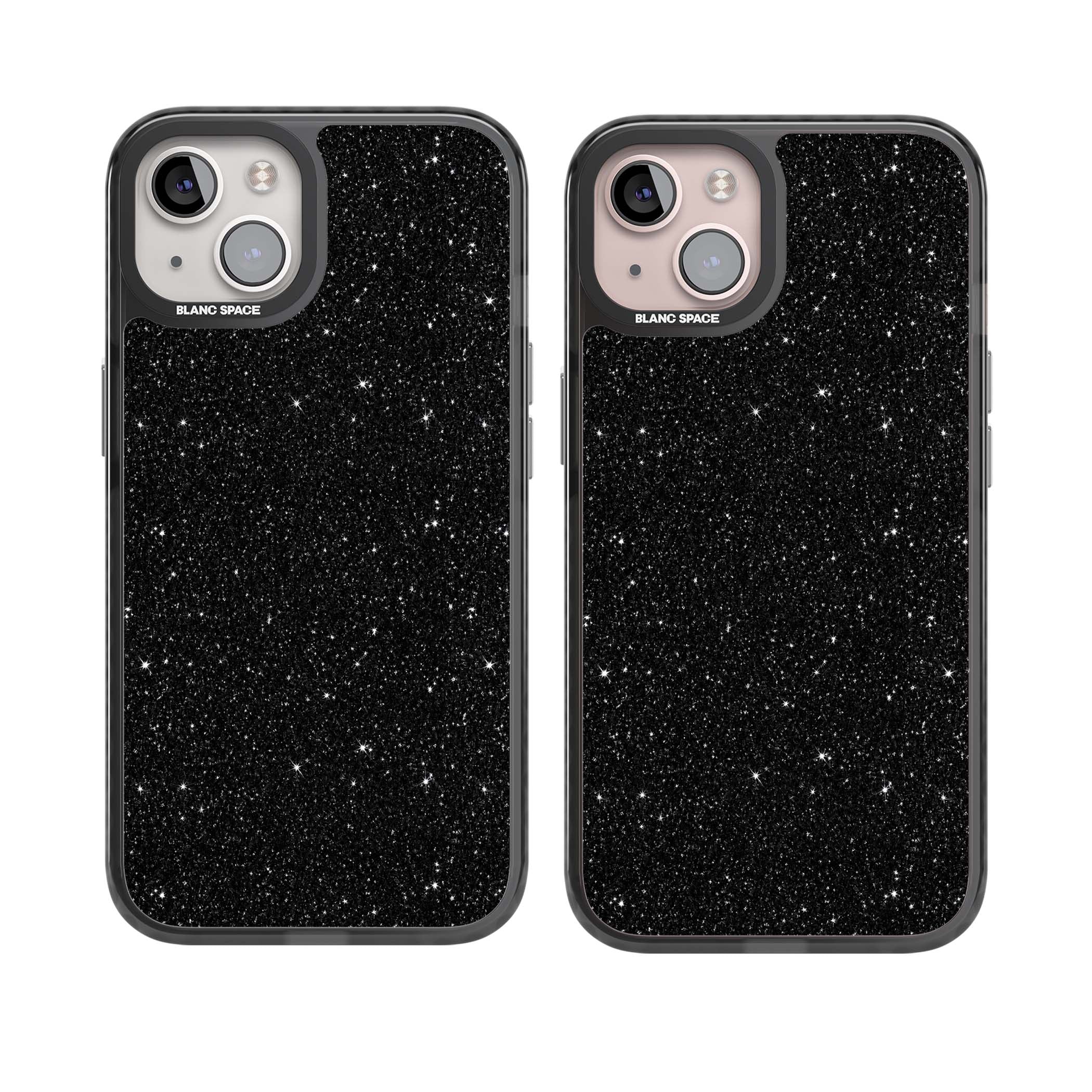 Black Glitter black glitter iPhone case featuring an all-over sparkly shimmer pattern on a jet black base | Black Impact case for iPhone 13, iPhone 14, iPhone 15