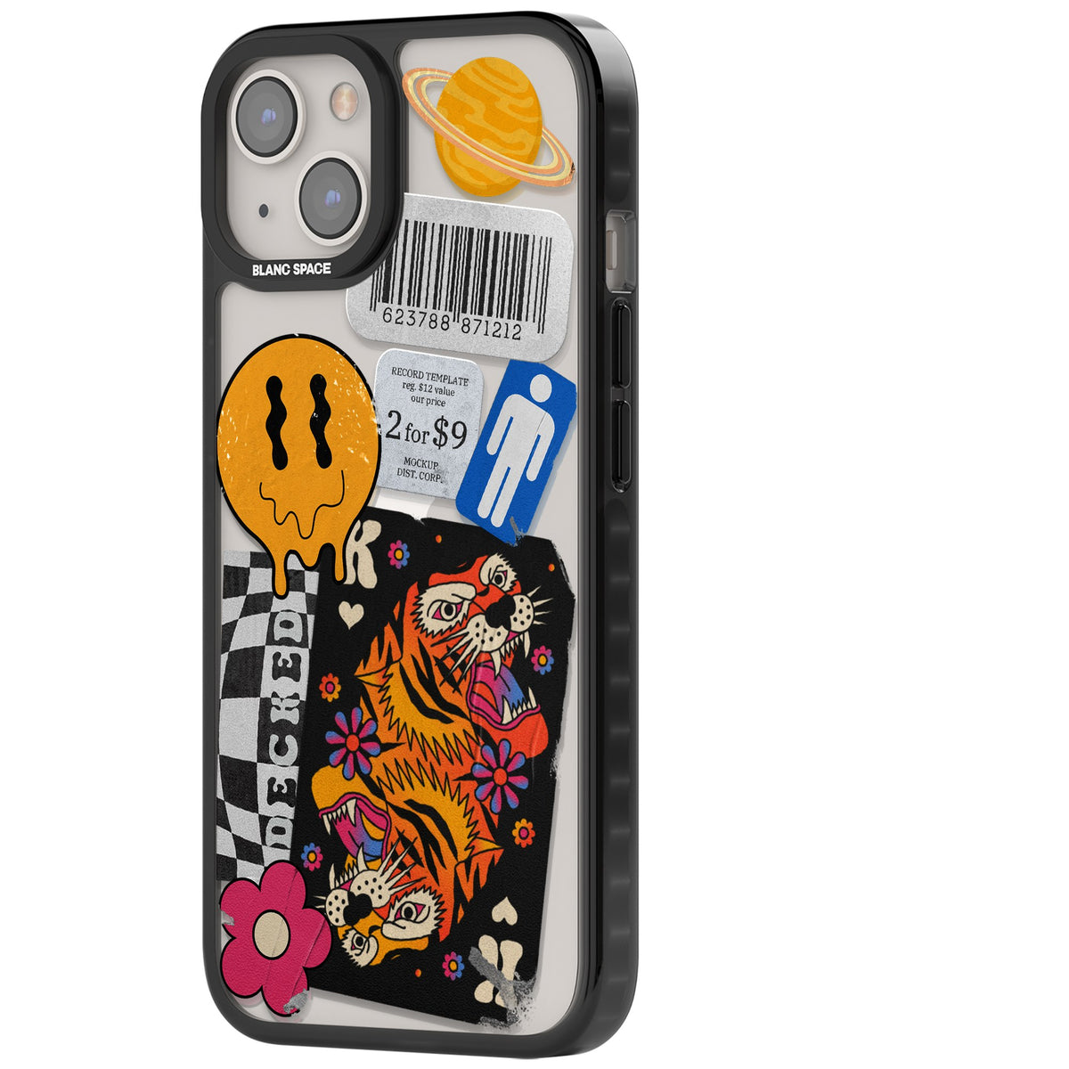 Electric Vibes iPhone 12 / 12 Pro / iPhone 13 / iPhone 14 / iPhone 14 Plus / iPhone 15 / iPhone 15 Plus Impact Black Phone Case side