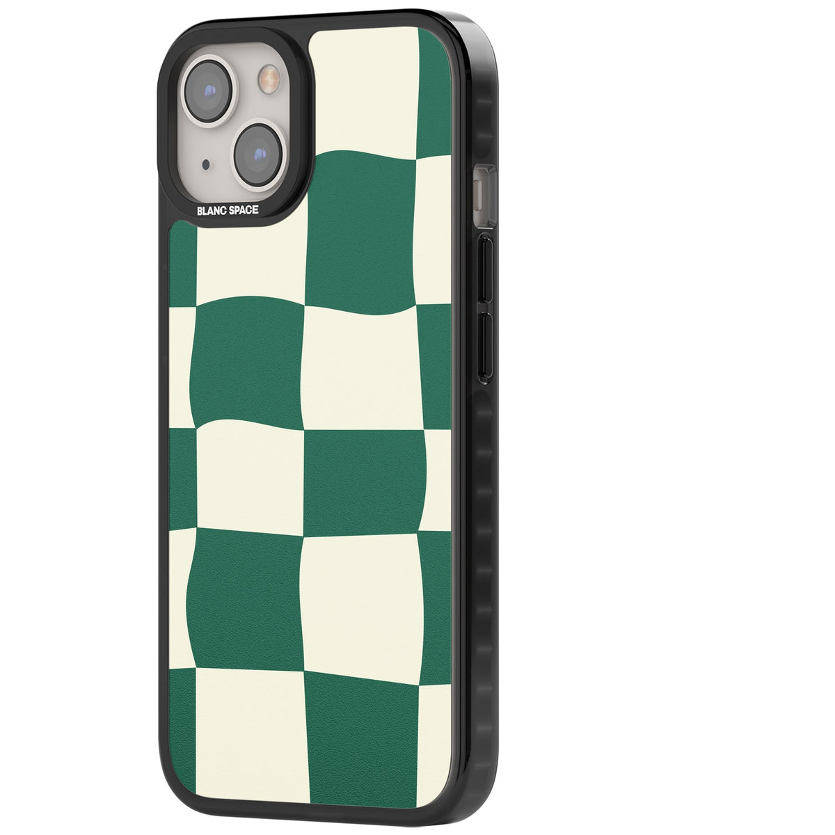 Matcha Wavy Check iPhone 12 / 12 Pro / iPhone 13 / iPhone 14 / iPhone 14 Plus / iPhone 15 / iPhone 15 Plus Impact Black Phone Case side