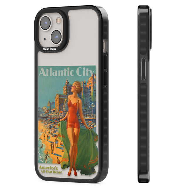 Atlantic City Vacation Poster Black Impact Phone Case for iPhone 13, iPhone 14, iPhone 15