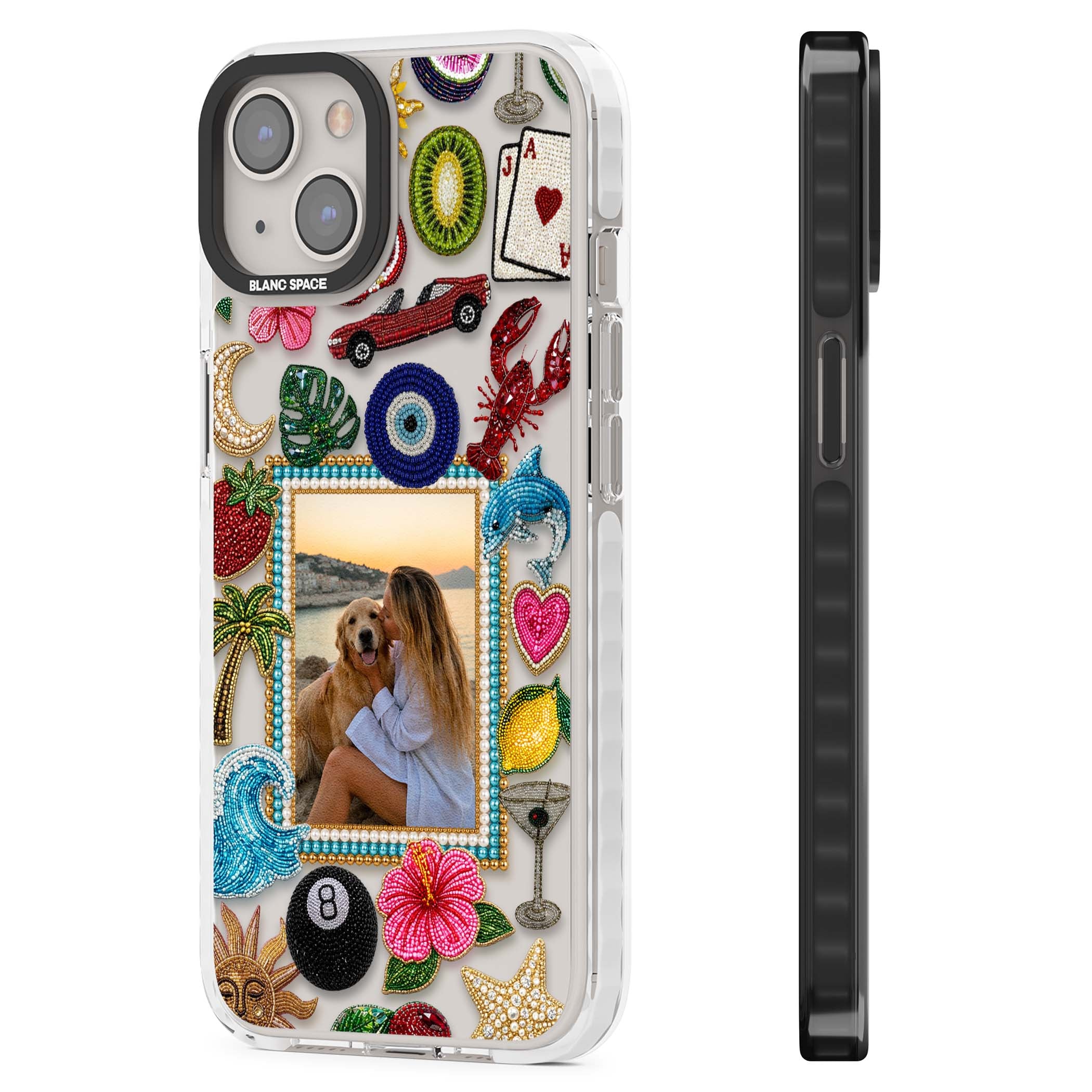 Beaded Photo coastal iPhone case | Clear Impact case for iPhone 13, iPhone 14, iPhone 15