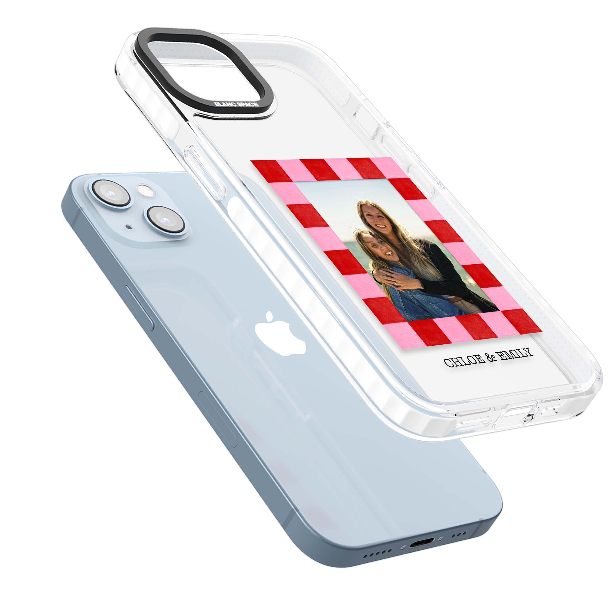 Bubblegum Check Photo for her iPhone case | Clear Impact case for iPhone 13, iPhone 14, iPhone 15