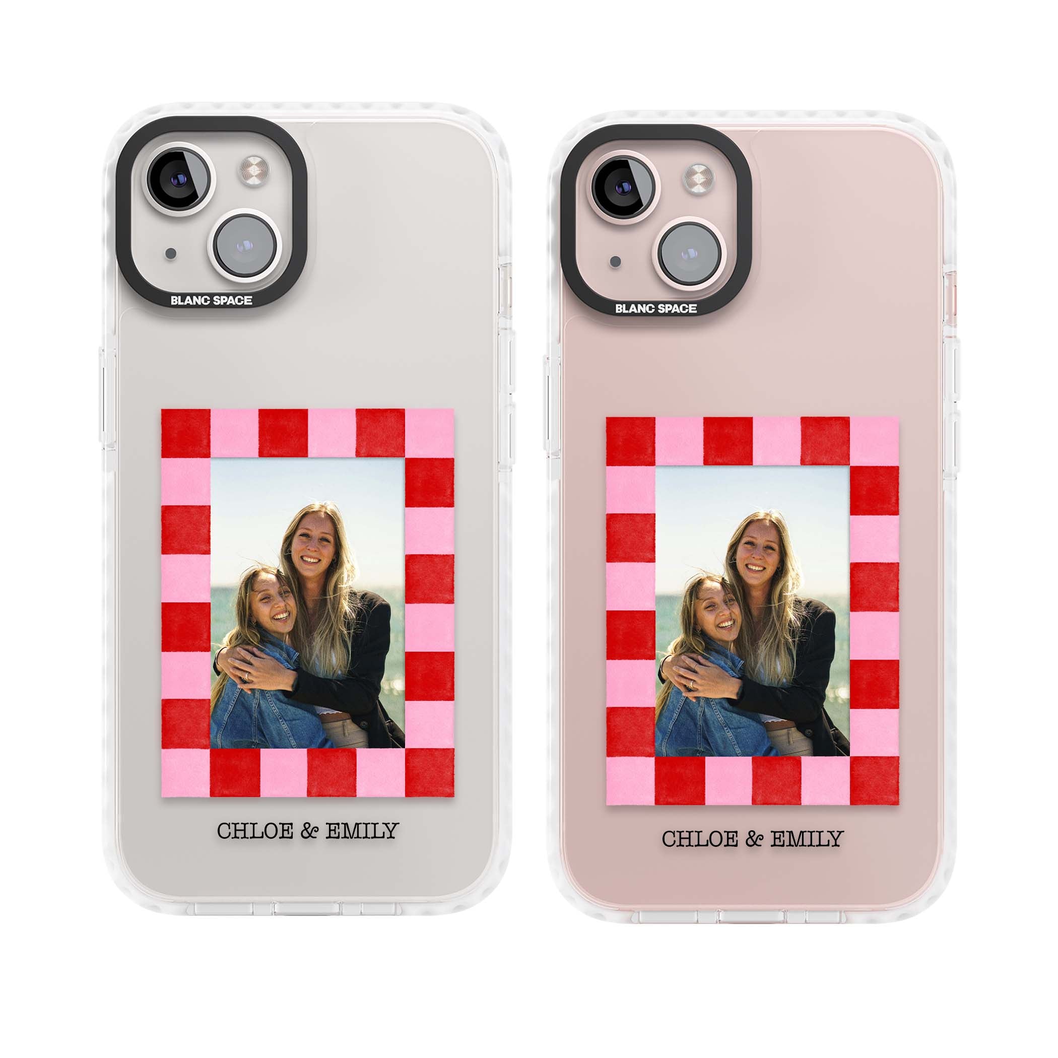 Bubblegum Check Photo for her iPhone case | Clear Impact case for iPhone 13, iPhone 14, iPhone 15