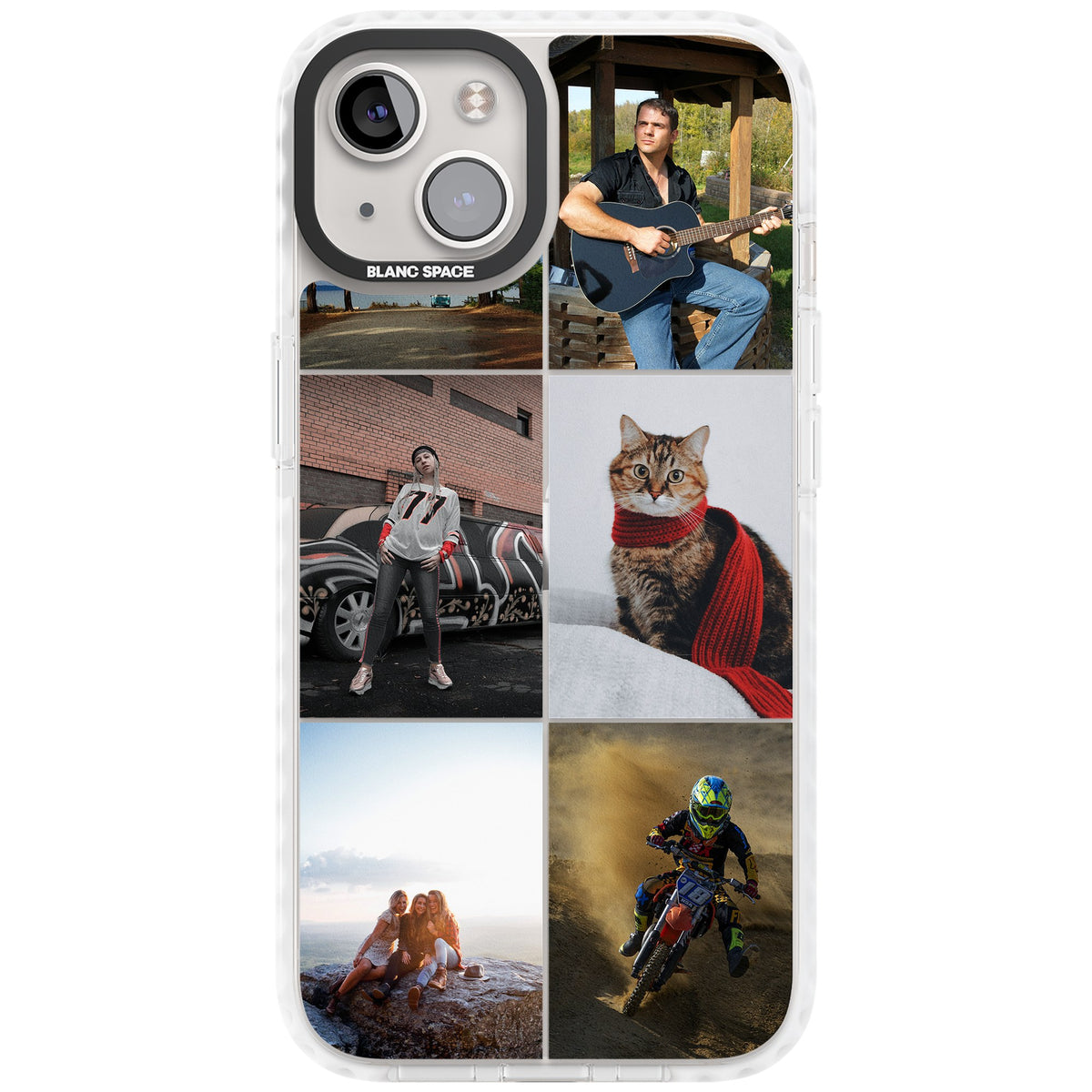 Personalised 6 Photo Grid iPhone 12 / 12 Pro / iPhone 13 / iPhone 14 / iPhone 14 Plus / iPhone 15 / iPhone 15 Plus Impact Clear Phone Case front