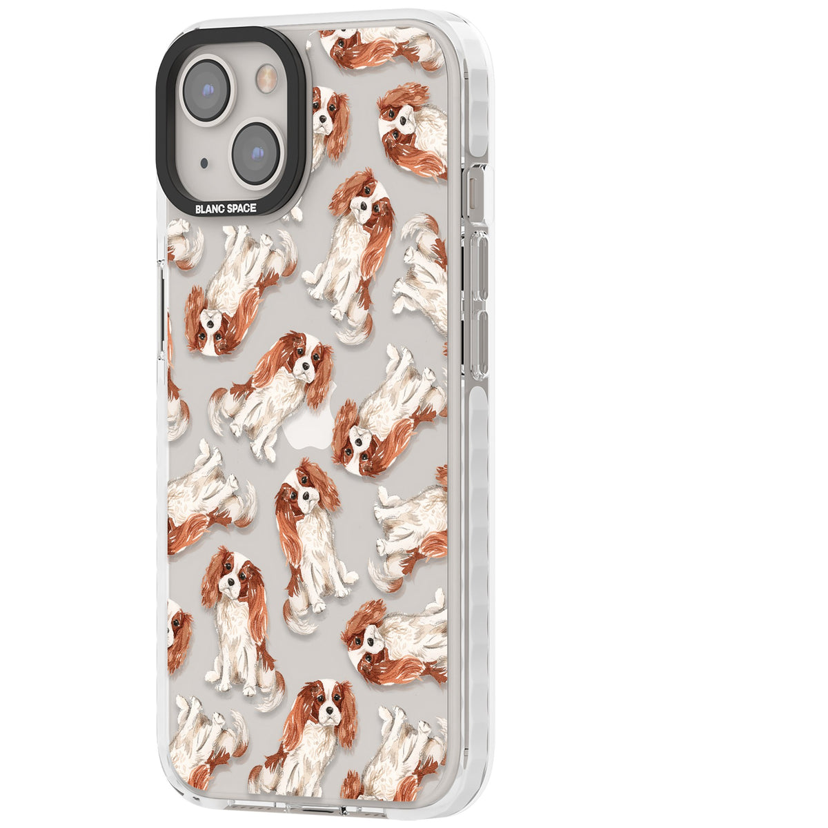 Cavalier King Charles Spaniel iPhone 12 / 12 Pro / iPhone 13 / iPhone 14 / iPhone 14 Plus / iPhone 15 / iPhone 15 Plus Impact Clear Phone Case side