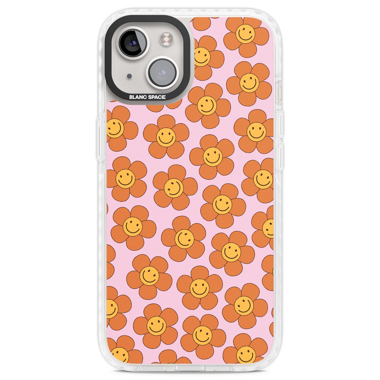 Floral Smiles Clear Impact Phone Case for iPhone 13, iPhone 14, iPhone 15