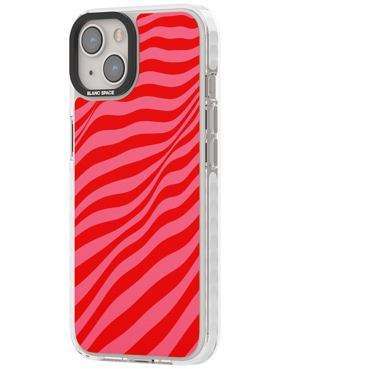 Raspberry Ripple iPhone 12 / 12 Pro / iPhone 13 / iPhone 14 / iPhone 14 Plus / iPhone 15 / iPhone 15 Plus Impact Clear Phone Case side