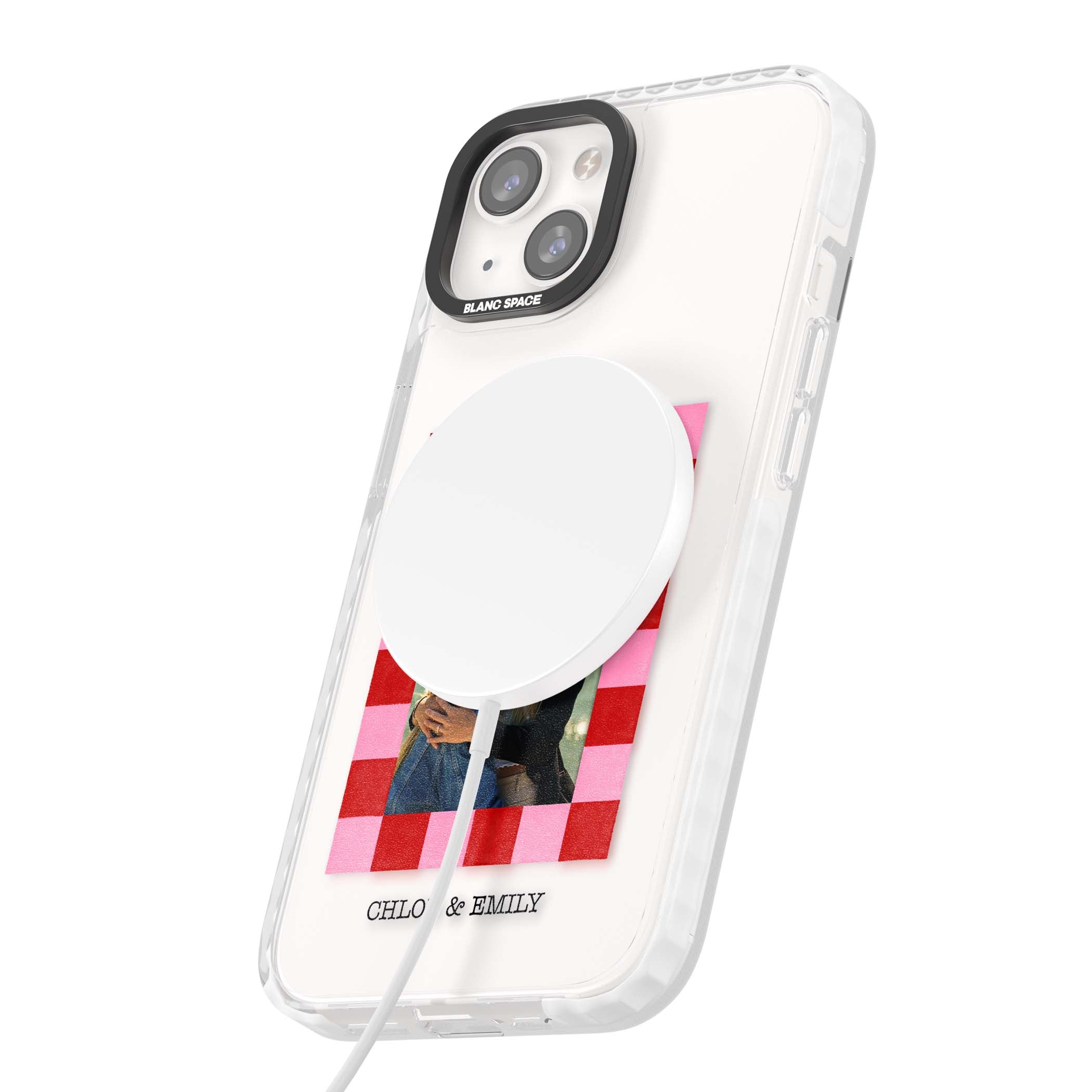 Bubblegum Check Photo for her iPhone case | Impact Magsafe case for iPhone 13, iPhone 14, iPhone 15