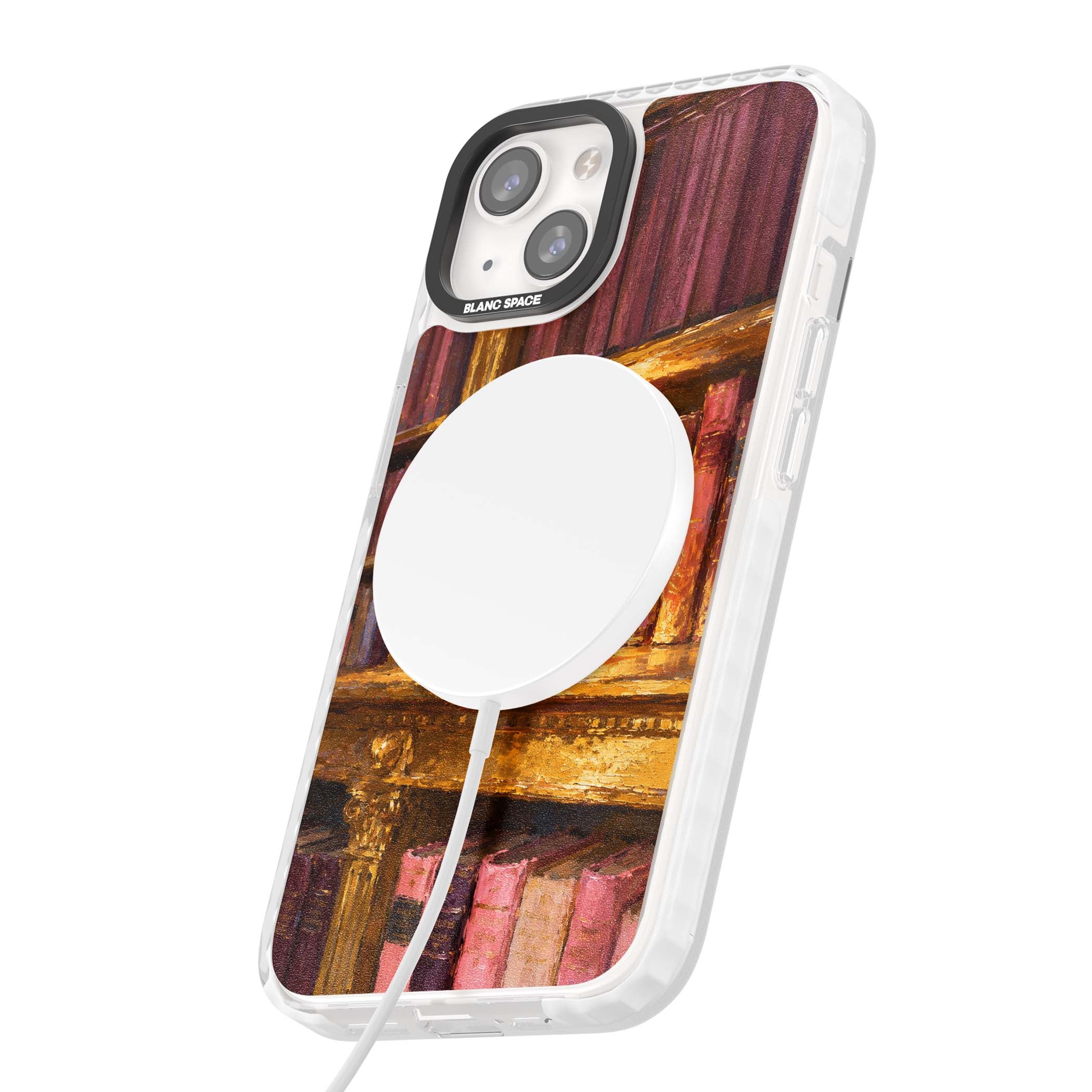 Gilded Library dark academia iPhone case featuring an oil painted crystal ball on a gilded library shelf with vintage | Impact Magsafe case for iPhone 13, iPhone 14, iPhone 15