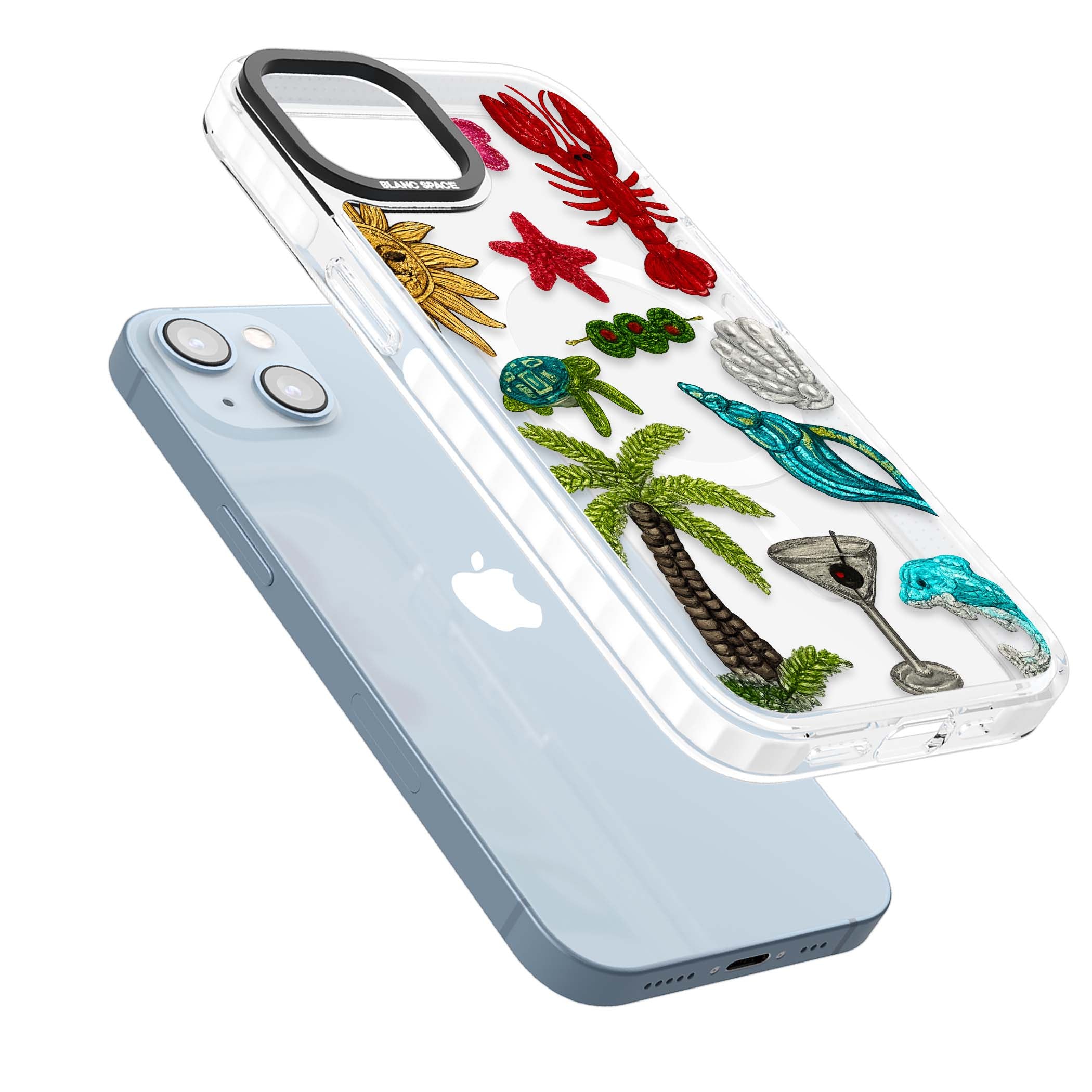 Painted Coastal Pattern coastal iPhone case | Impact Magsafe case for iPhone 13, iPhone 14, iPhone 15