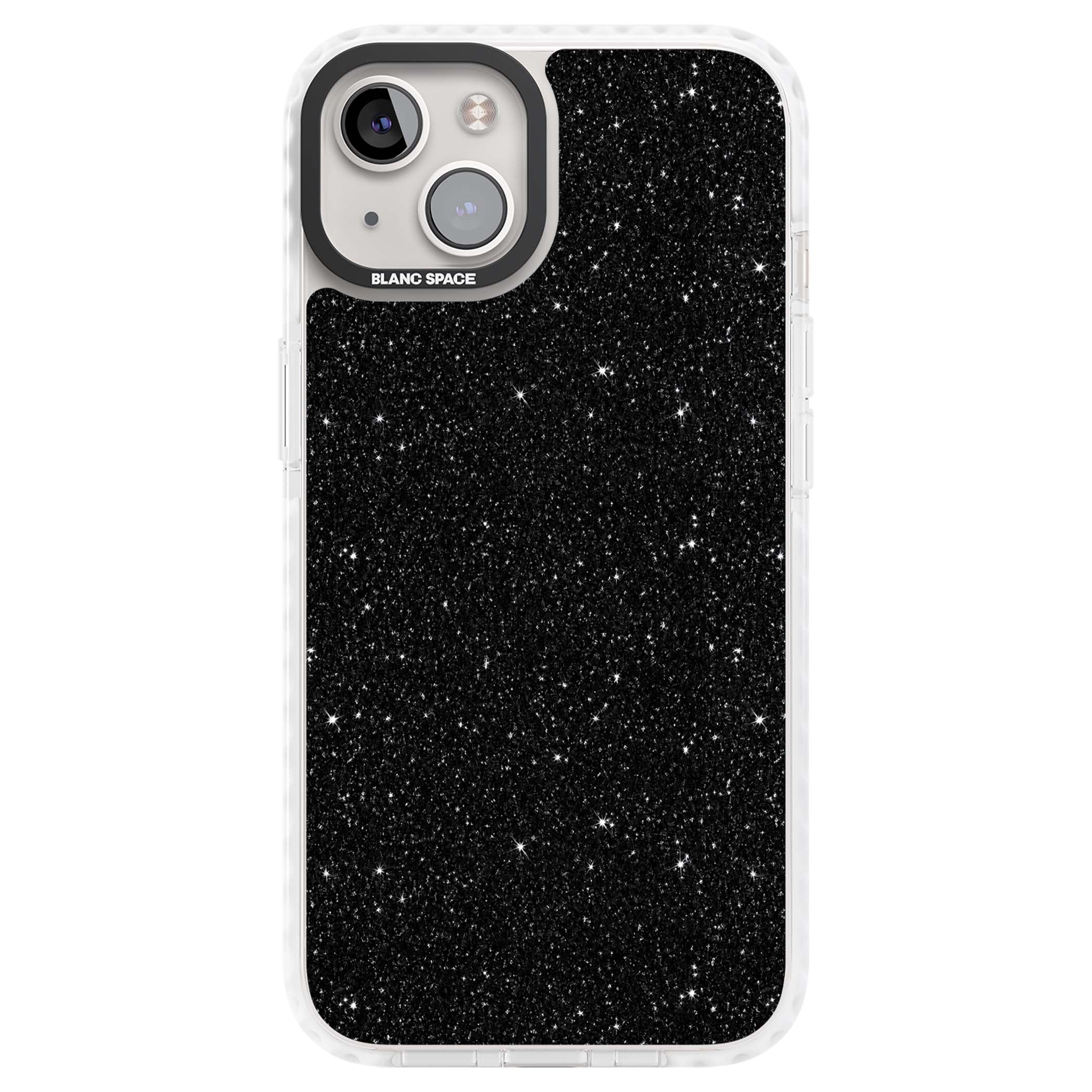 Black Glitter black glitter iPhone case featuring an all-over sparkly shimmer pattern on a jet black base | Impact Magsafe case for iPhone 13, iPhone 14, iPhone 15