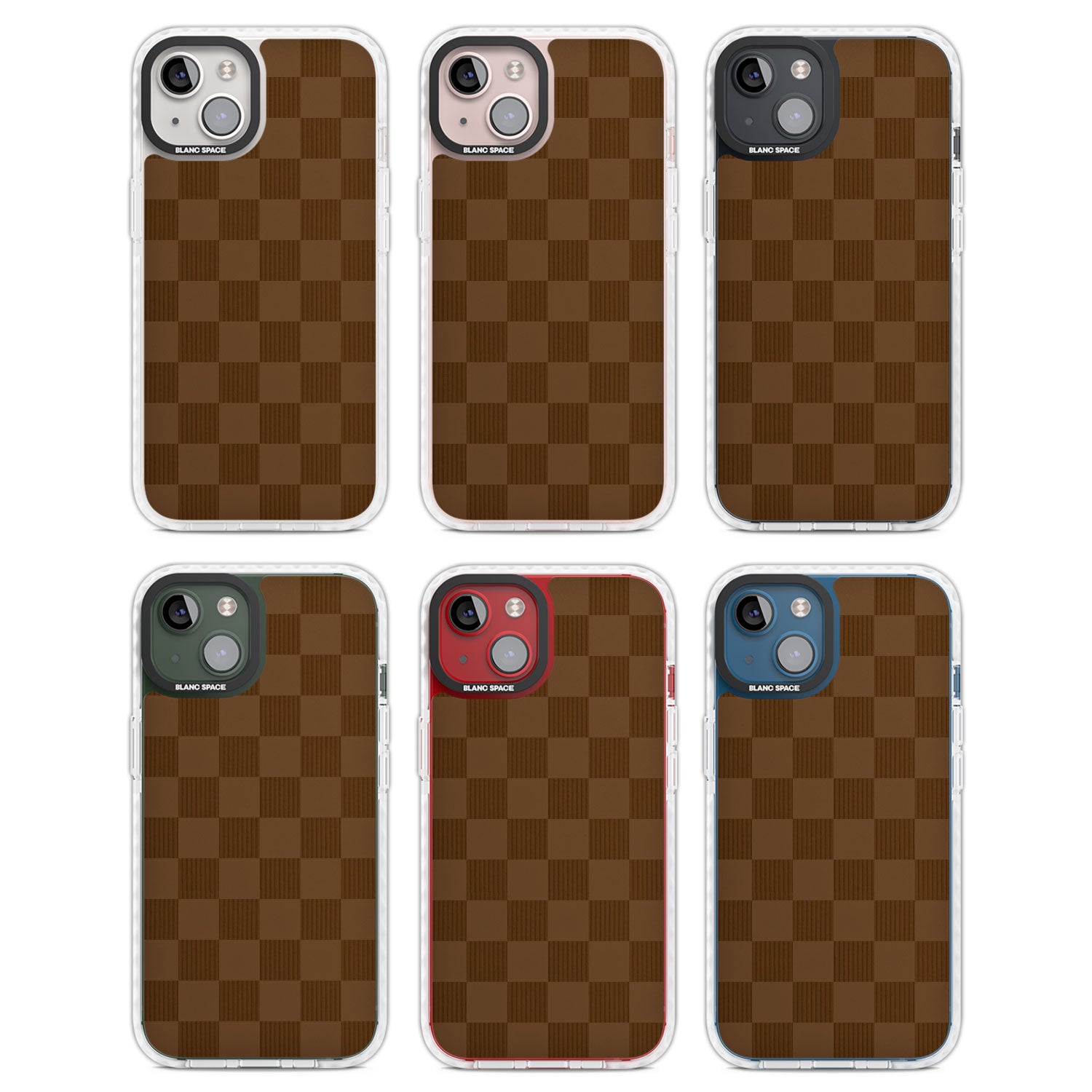 CHOCOLATE CHECKERED Clear Impact Phone Case for iPhone 13, iPhone 14, iPhone 15