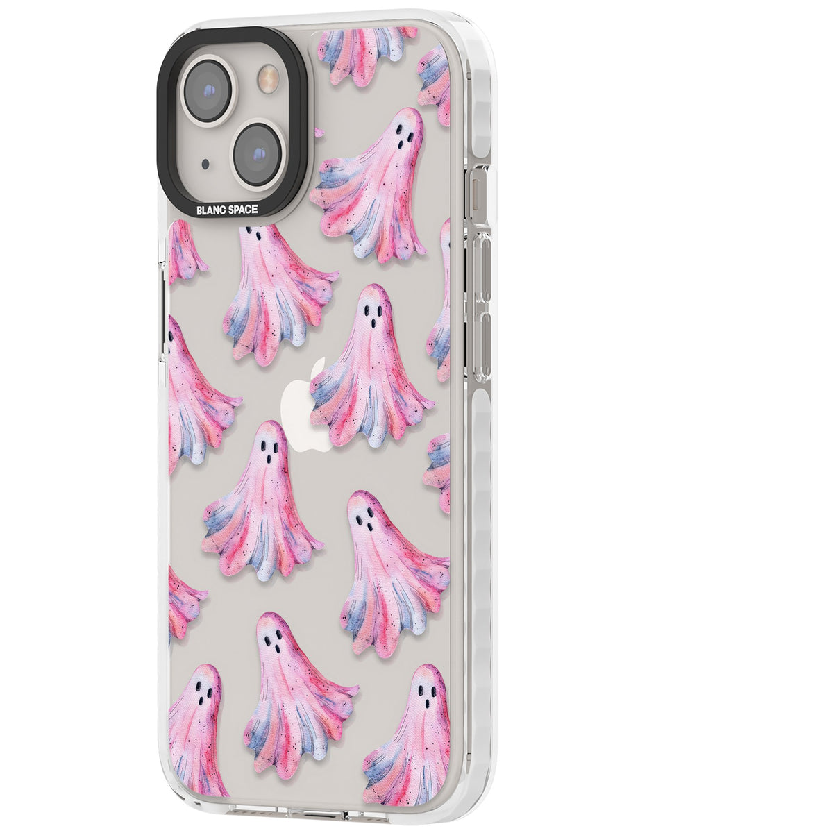 Pink Ghosts iPhone 12 / 12 Pro / iPhone 13 / iPhone 14 / iPhone 14 Plus / iPhone 15 / iPhone 15 Plus Impact Clear Phone Case side