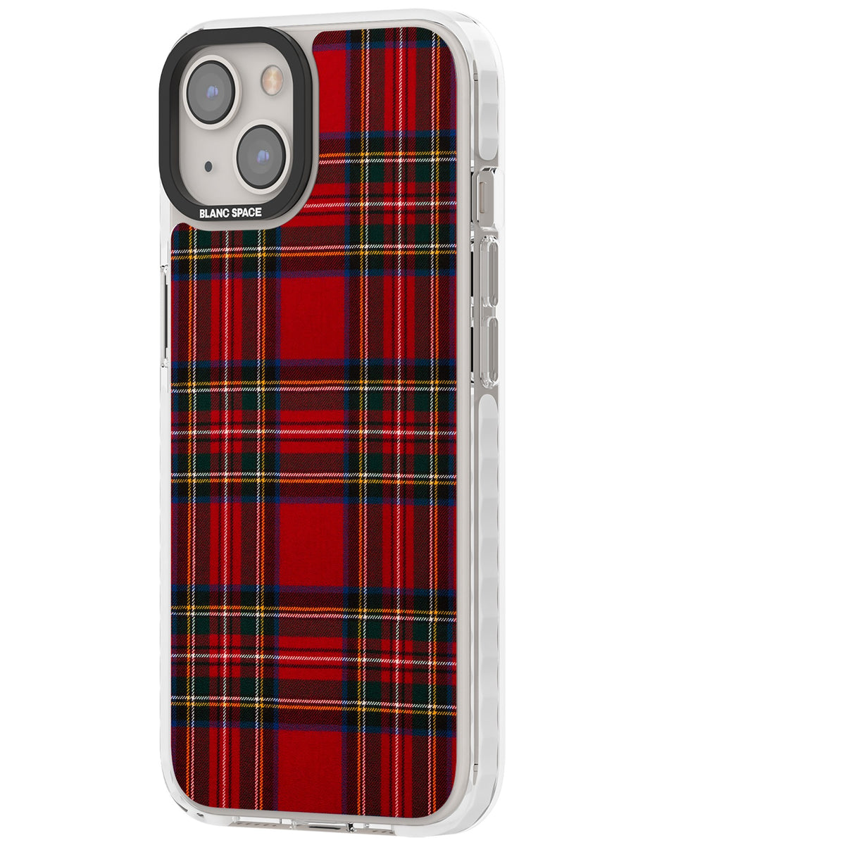 Royal Stewart Tartan iPhone 12 / 12 Pro / iPhone 13 / iPhone 14 / iPhone 14 Plus / iPhone 15 / iPhone 15 Plus Impact Clear Phone Case side