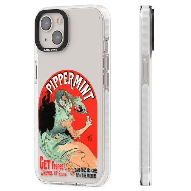 Pippermint Poster Clear Impact Phone Case for iPhone 13, iPhone 14, iPhone 15