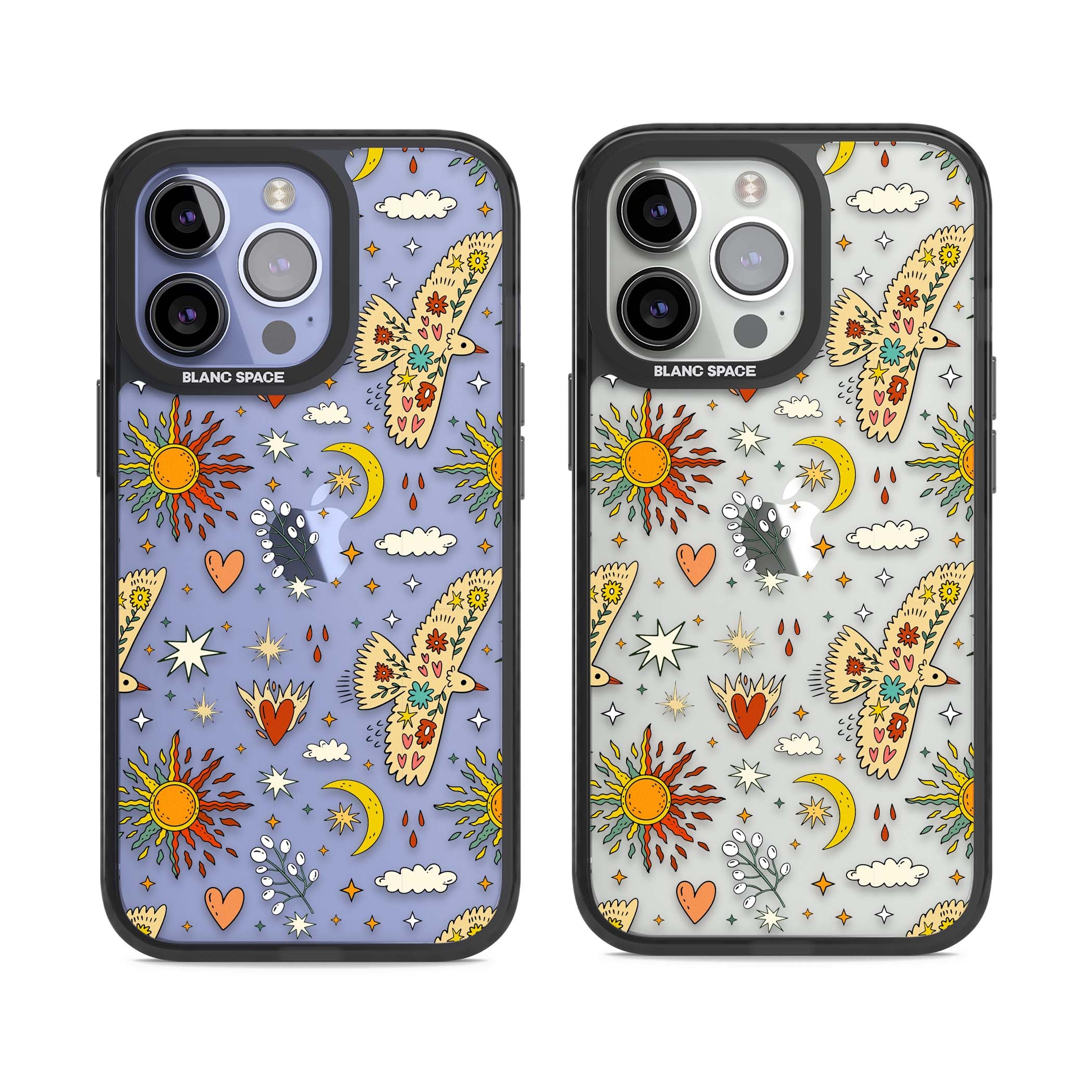 Elevate Your Phone'S Style With This Boho Celestial Sun & Eye Phone Case, Featuring A Mystical Blend Of Suns, All-Seeing Eyes, Butterflies, Stars, And