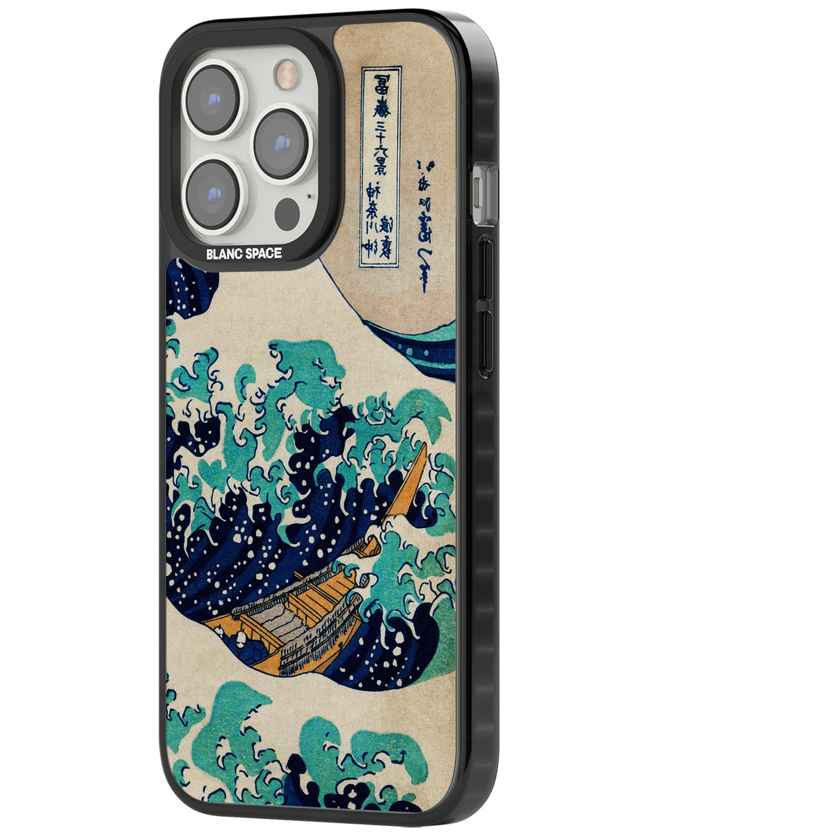 The Great Wave By Katsushika Hokusai iPhone 12 Pro Max / iPhone 13 Pro / iPhone 13 Pro Max / iPhone 14 Pro / iPhone 14 Pro Max / iPhone 15 Pro / iPhone 15 Pro Max Impact Black Phone Case side