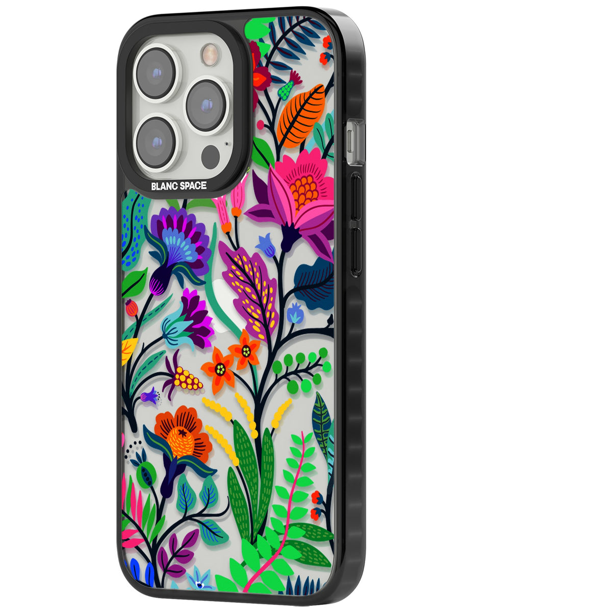 Floral Vibe iPhone 12 Pro Max / iPhone 13 Pro / iPhone 13 Pro Max / iPhone 14 Pro / iPhone 14 Pro Max / iPhone 15 Pro / iPhone 15 Pro Max Impact Black Phone Case side