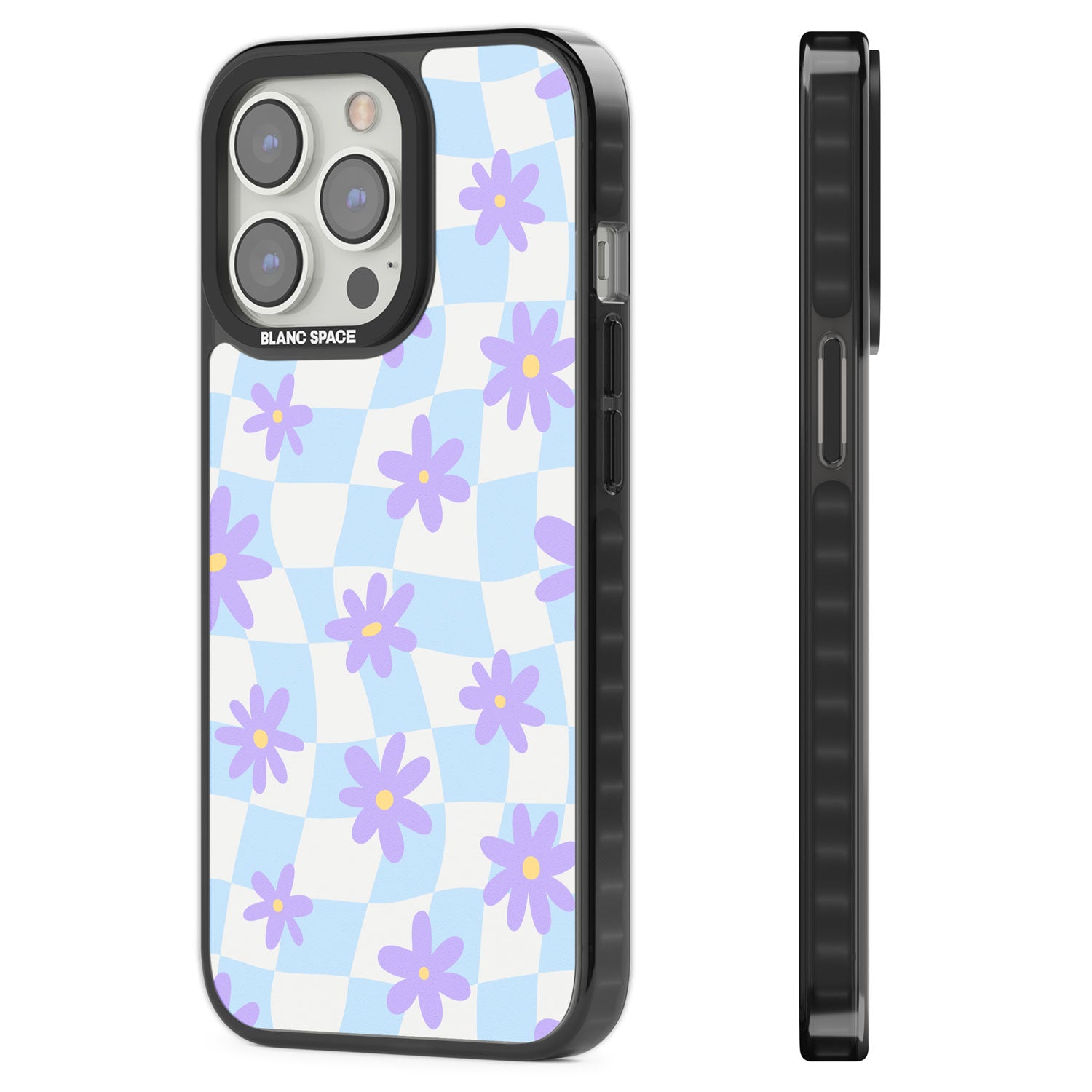 Serene Skies & Flowers Black Impact Phone Case for iPhone 13 Pro, iPhone 14 Pro, iPhone 15 Pro
