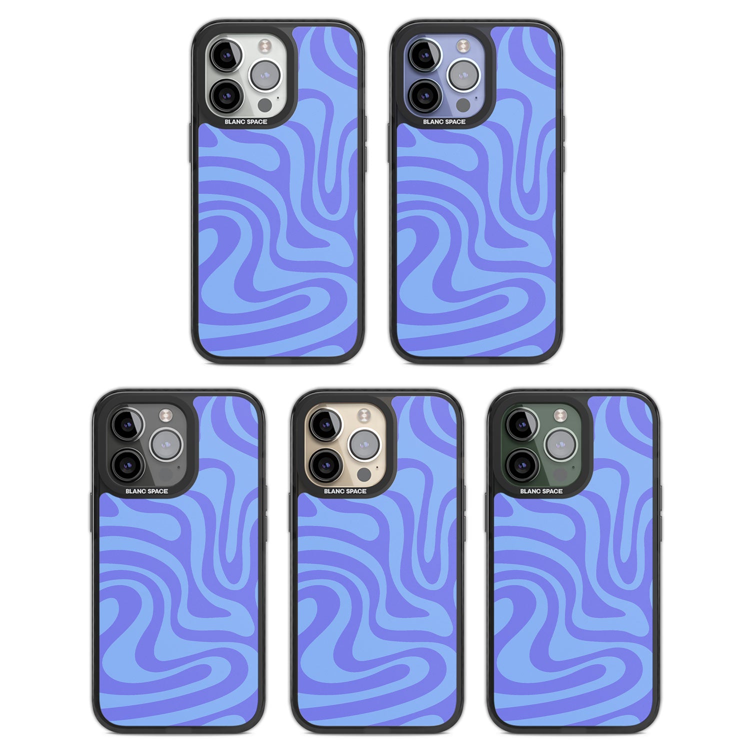 Tranquil Waves Black Impact Phone Case for iPhone 13 Pro, iPhone 14 Pro, iPhone 15 Pro