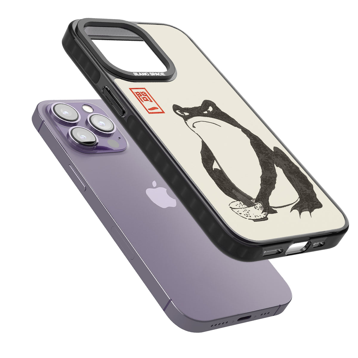 Matsumoto Hoji Grumpy Toad iPhone 12 Pro Max / iPhone 13 Pro / iPhone 13 Pro Max / iPhone 14 Pro / iPhone 14 Pro Max / iPhone 15 Pro / iPhone 15 Pro Max Impact Black Phone Case angled