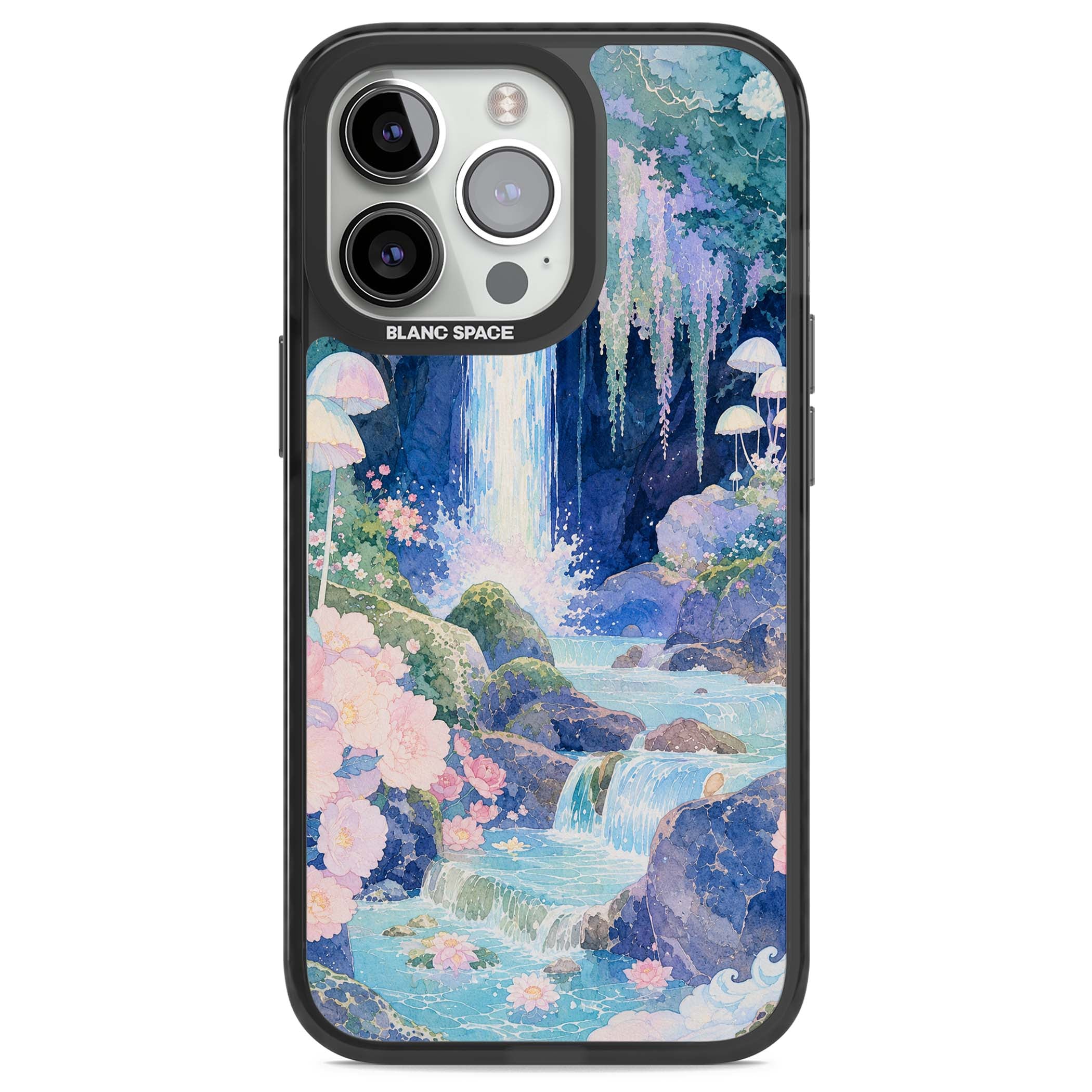 Mystic Waterfall art iPhone case | Black Impact Magsafe case for iPhone 13 Pro, iPhone 14 Pro, iPhone 15 Pro