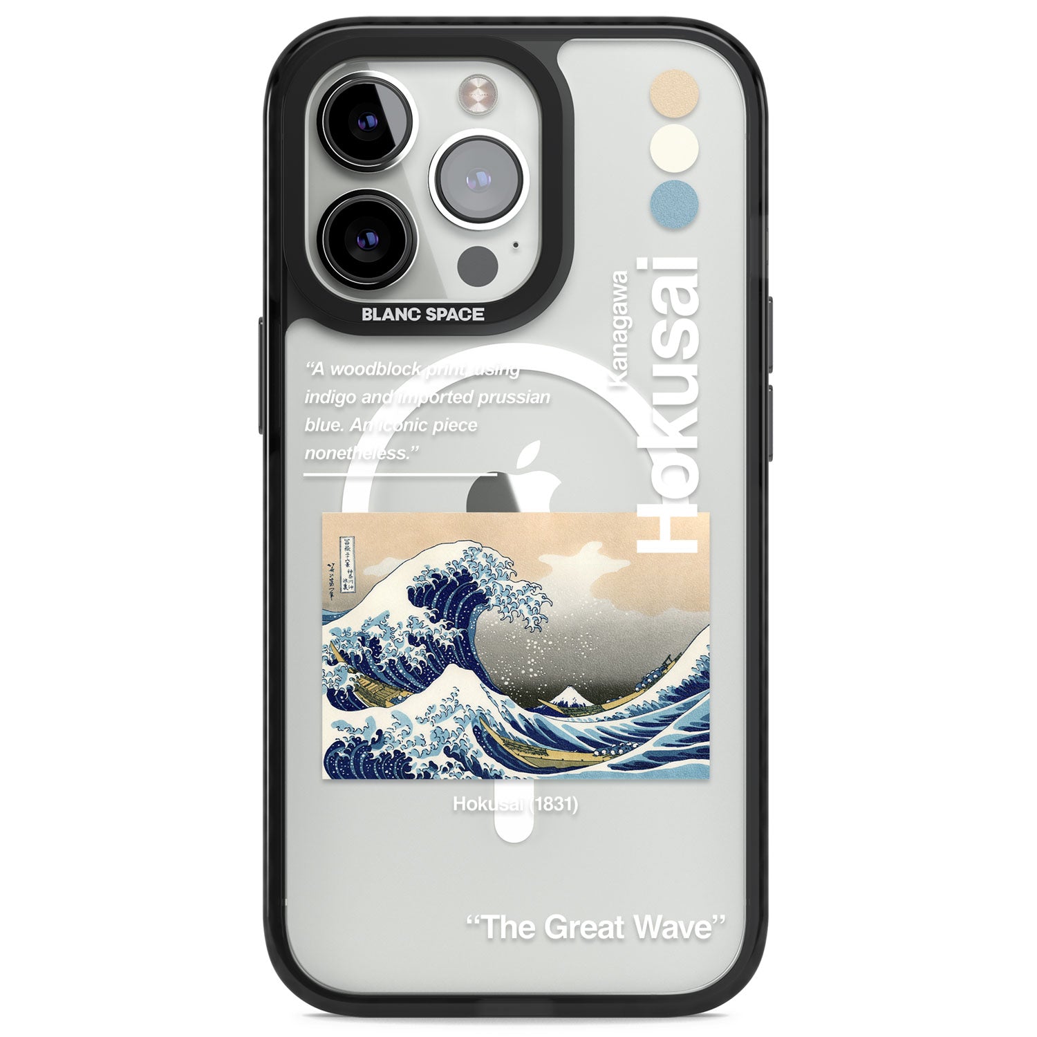 The Great Wave Magsafe Black Impact Phone Case for iPhone 13 Pro, iPhone 14 Pro, iPhone 15 Pro