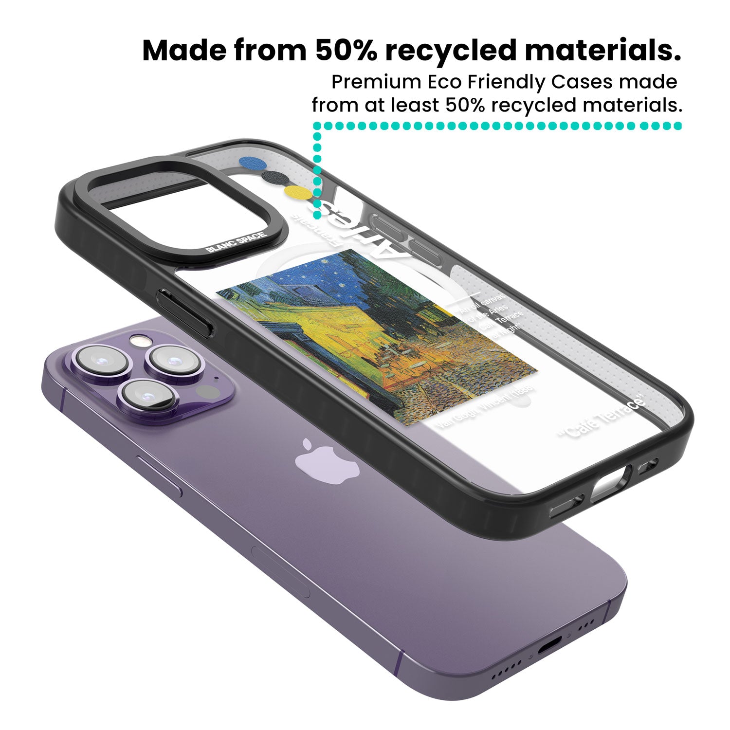 Cafe Terrace at Night Magsafe Black Impact Phone Case for iPhone 13 Pro, iPhone 14 Pro, iPhone 15 Pro