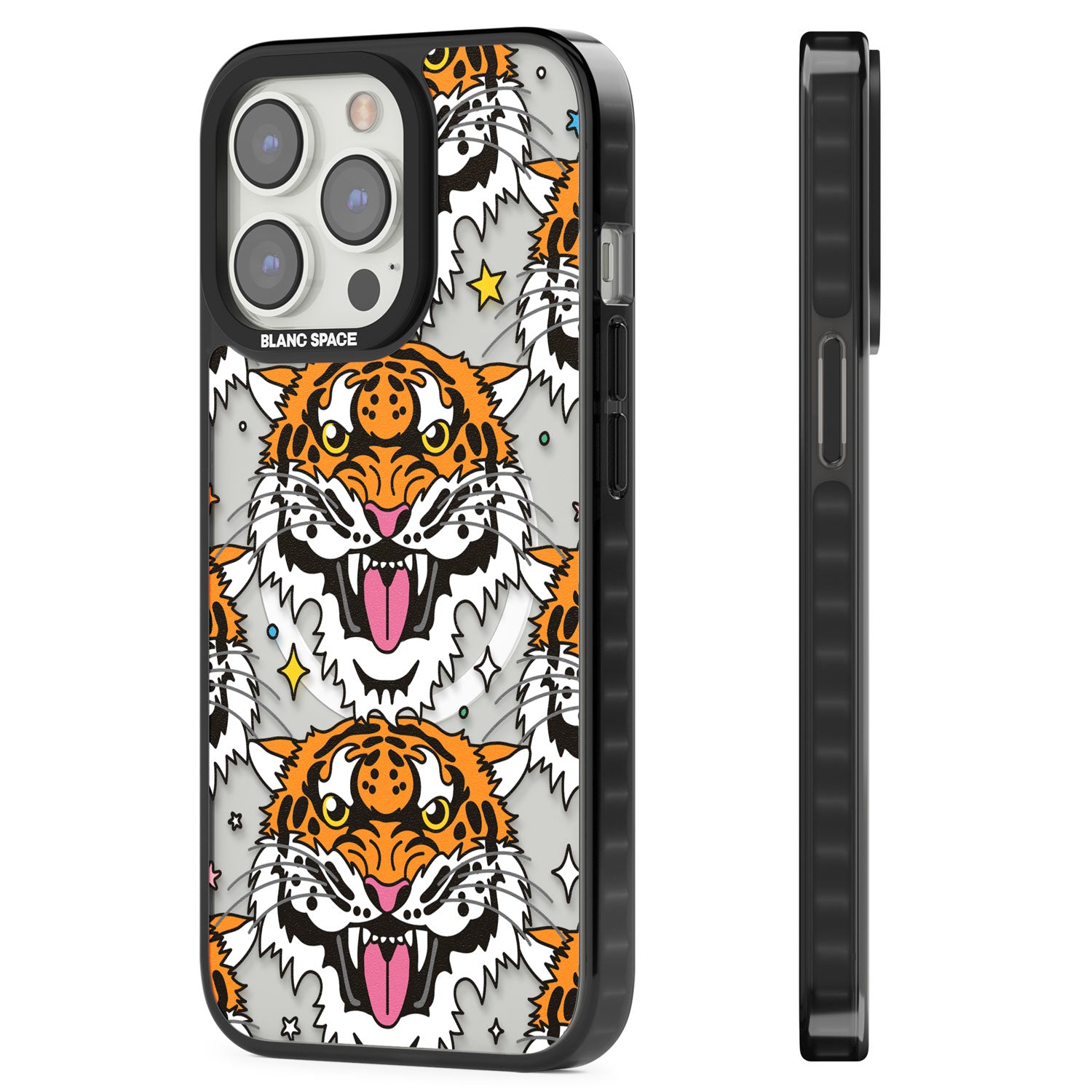 Fierce Jungle Tigers Magsafe Black Impact Phone Case for iPhone 13 Pro, iPhone 14 Pro, iPhone 15 Pro