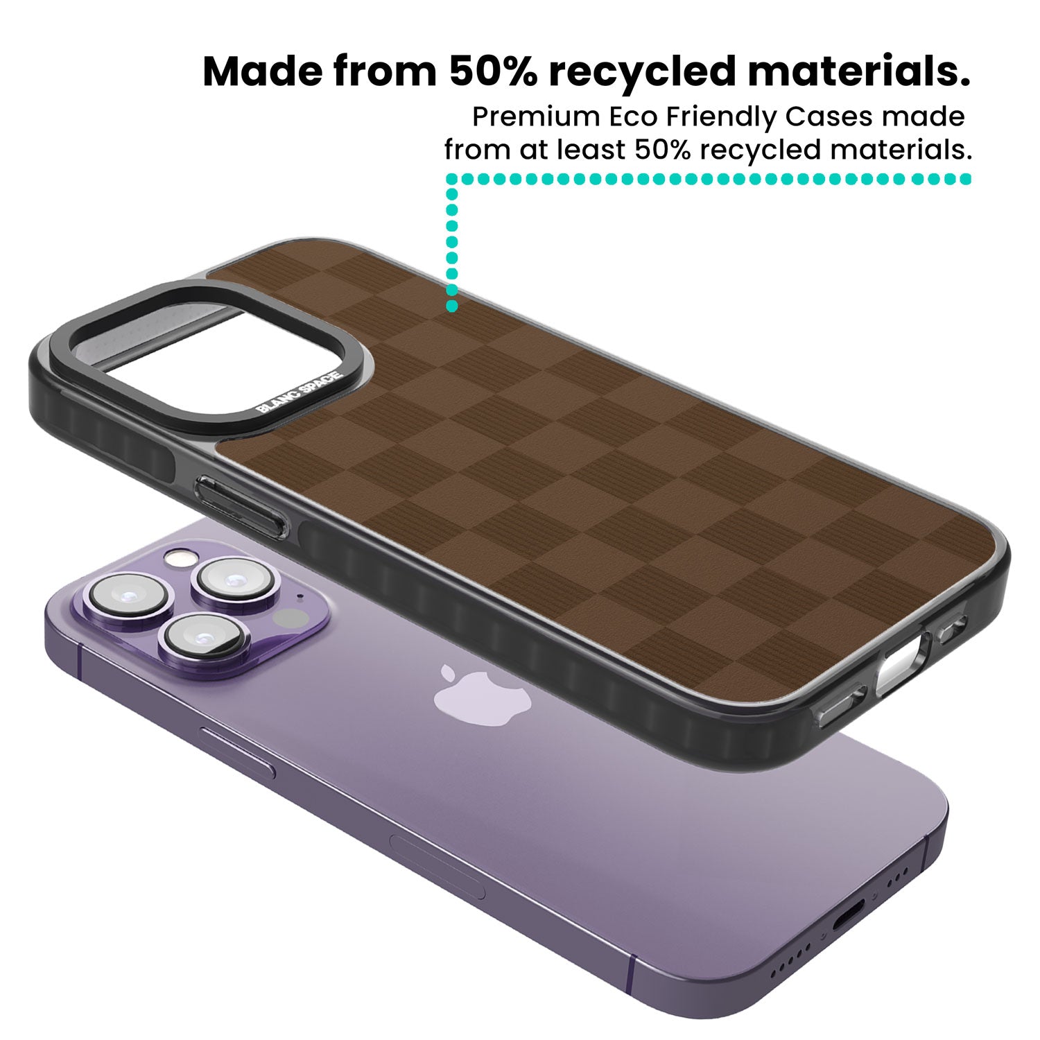 CHOCOLATE CHECKERED Black Impact Phone Case for iPhone 13 Pro, iPhone 14 Pro, iPhone 15 Pro