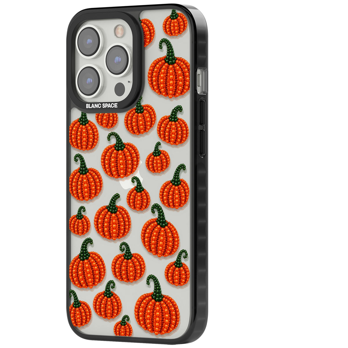 Beaded Pumpkins iPhone 12 Pro Max / iPhone 13 Pro / iPhone 13 Pro Max / iPhone 14 Pro / iPhone 14 Pro Max / iPhone 15 Pro / iPhone 15 Pro Max Impact Black Phone Case side