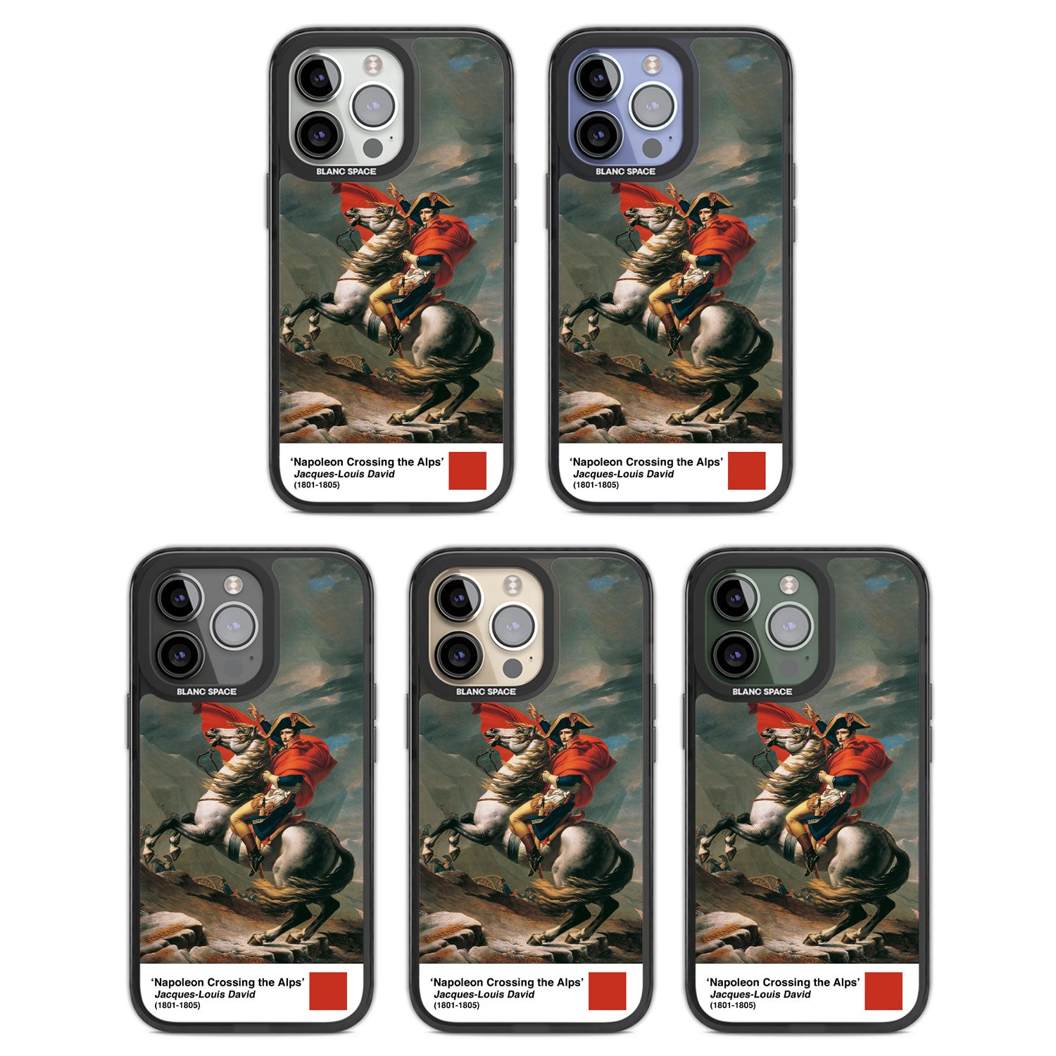Napoleon Crossing the Alps Black Impact Phone Case for iPhone 13 Pro, iPhone 14 Pro, iPhone 15 Pro