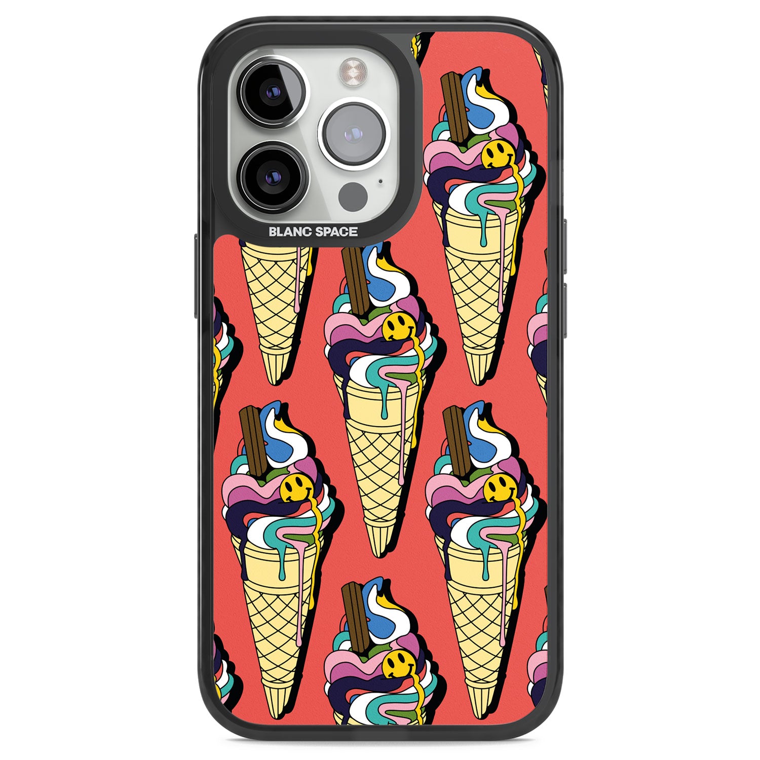 Trip & Drip Ice Cream (Red) Black Impact Phone Case for iPhone 13 Pro, iPhone 14 Pro, iPhone 15 Pro