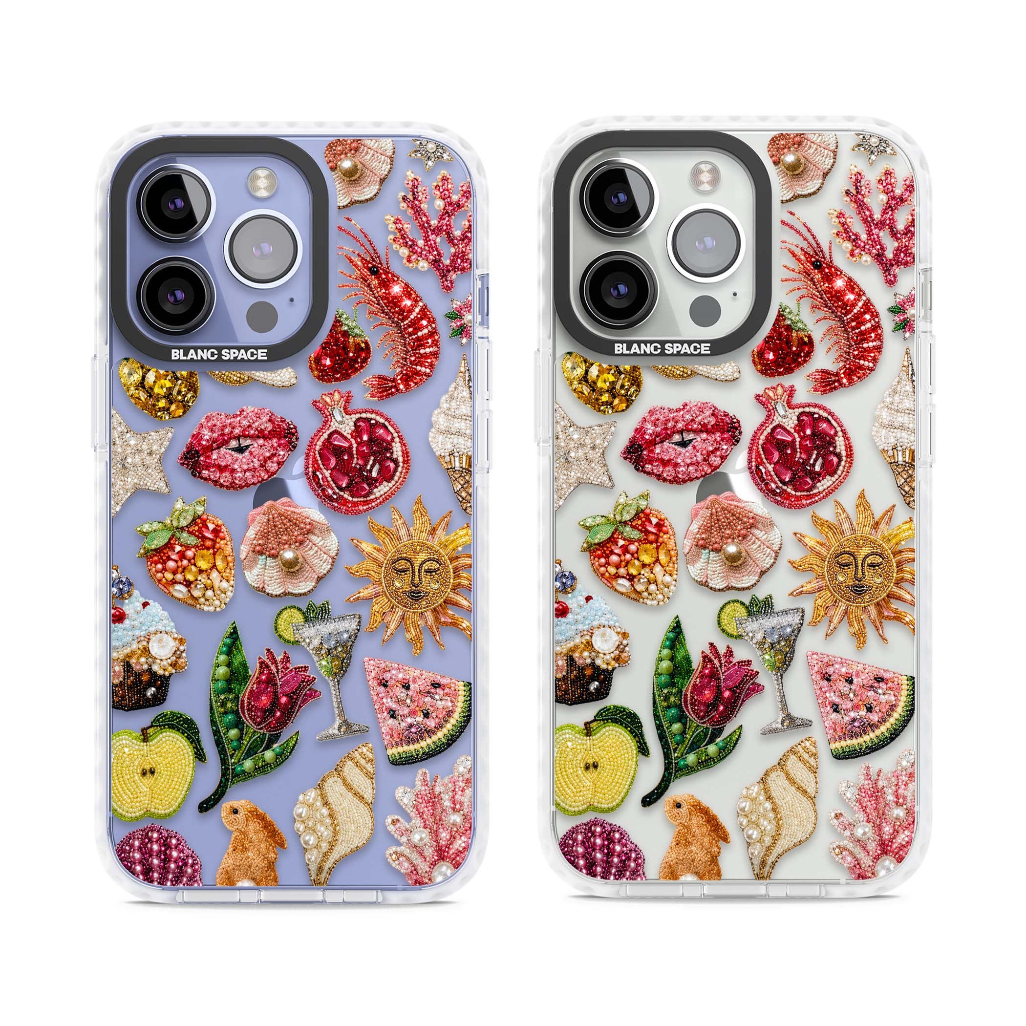 Beaded Riviera coquette iPhone case | Clear Impact case for iPhone 13 Pro, iPhone 14 Pro, iPhone 15 Pro