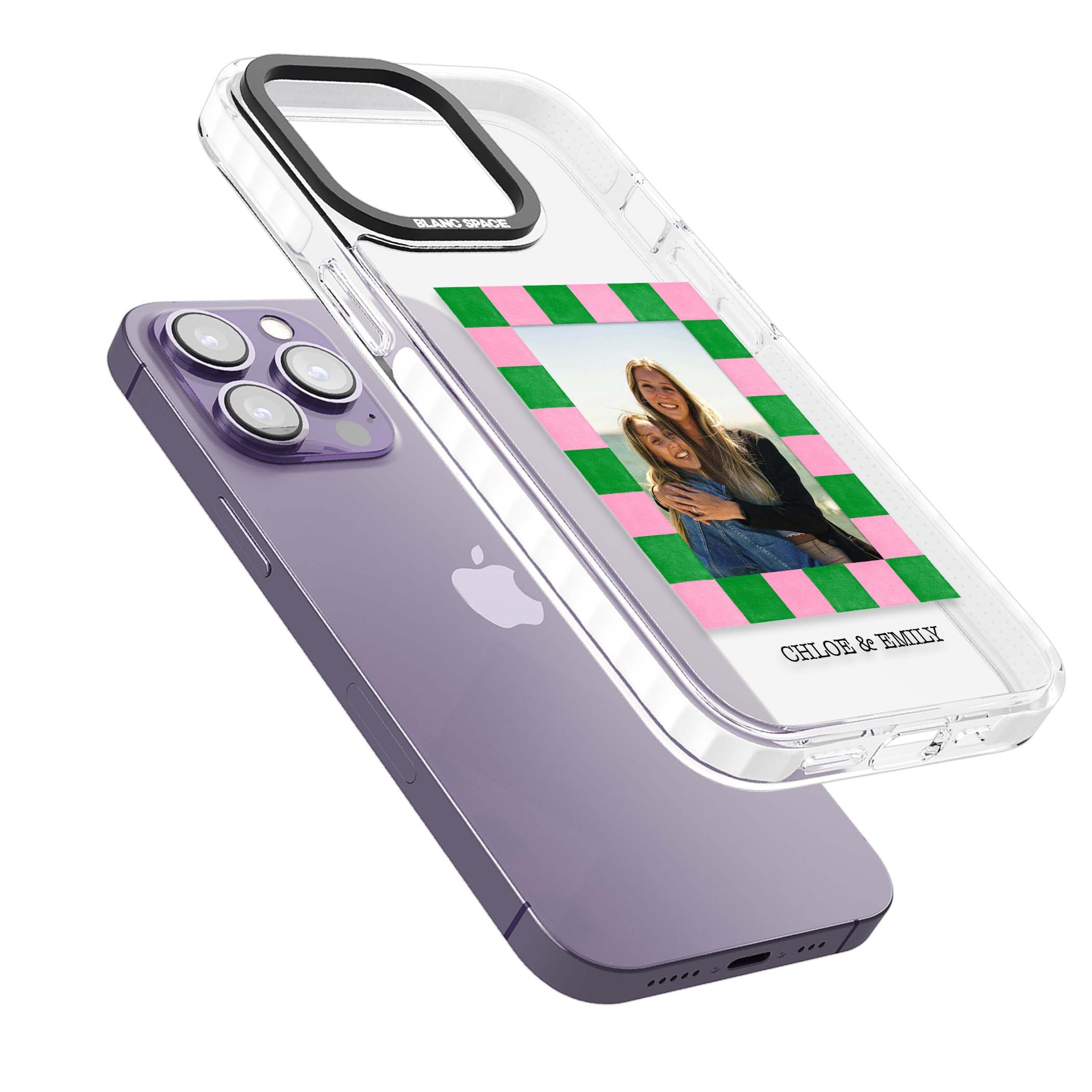 Riviera Check Photo cute iPhone case | Clear Impact case for iPhone 13 Pro, iPhone 14 Pro, iPhone 15 Pro