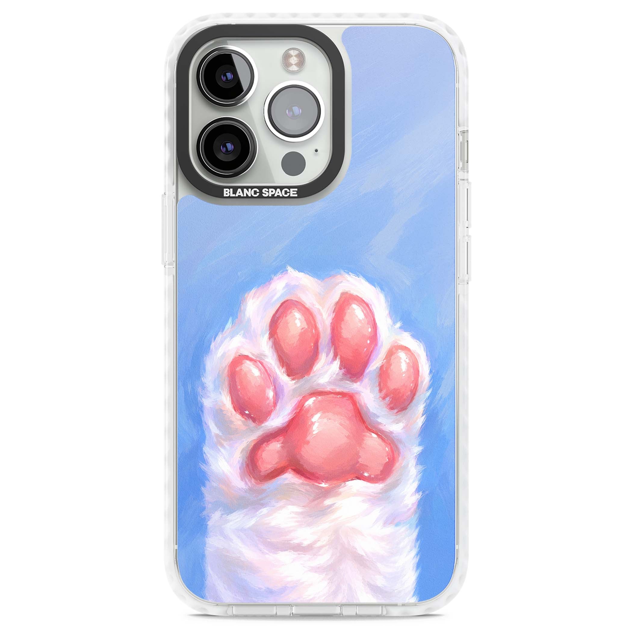 Soft White Paw cute iPhone case | Clear Impact case for iPhone 13 Pro, iPhone 14 Pro, iPhone 15 Pro
