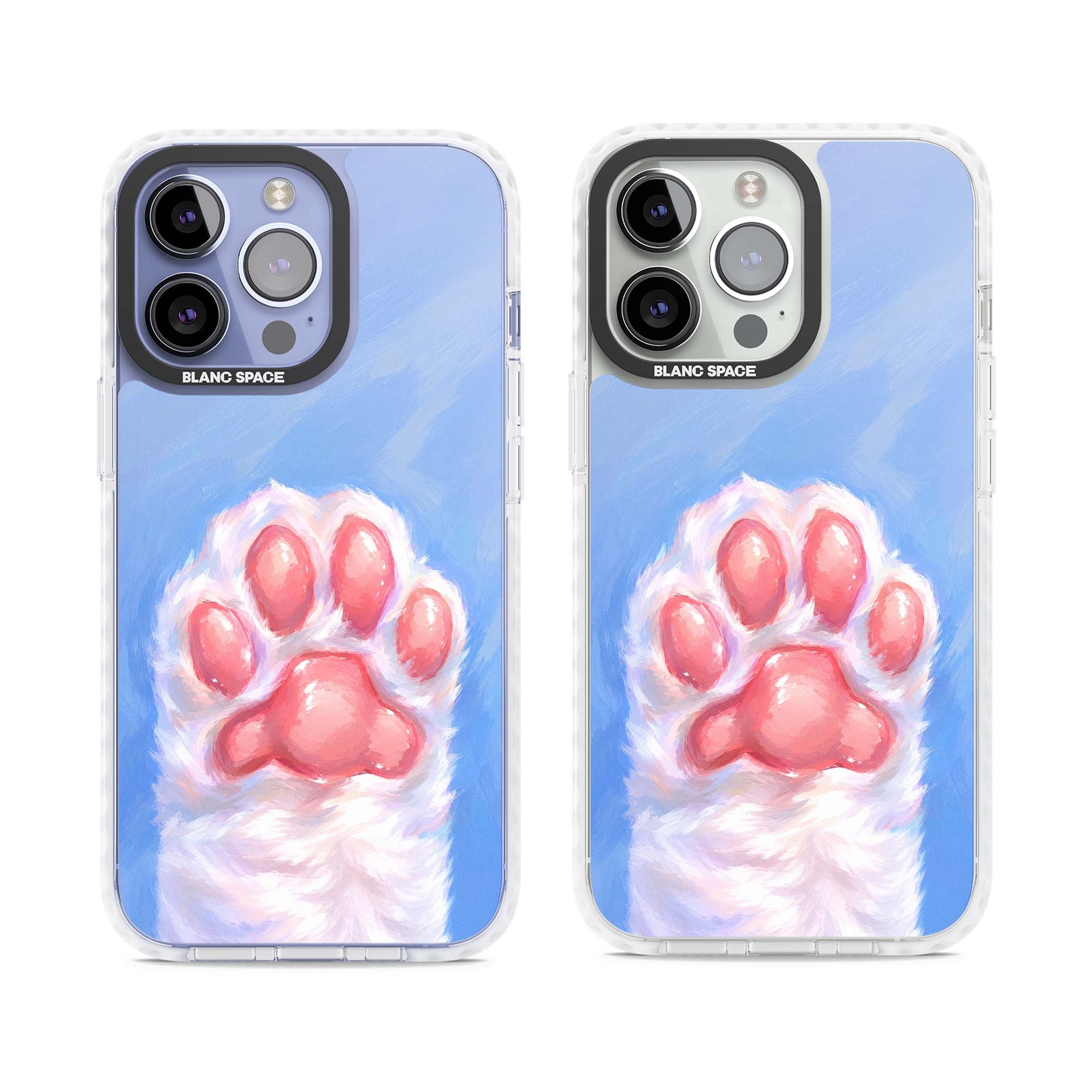 Soft White Paw cute iPhone case | Clear Impact case for iPhone 13 Pro, iPhone 14 Pro, iPhone 15 Pro