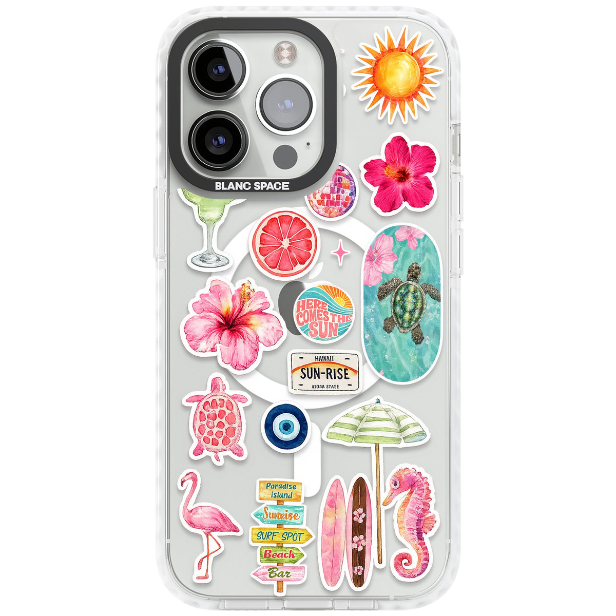 Aloha Sticker Mix iPhone 13 Pro / iPhone 13 Pro Max / iPhone 14 Pro / iPhone 14 Pro Max / iPhone 15 Pro / iPhone 15 Pro Max Impact Pro Clear Phone Case front