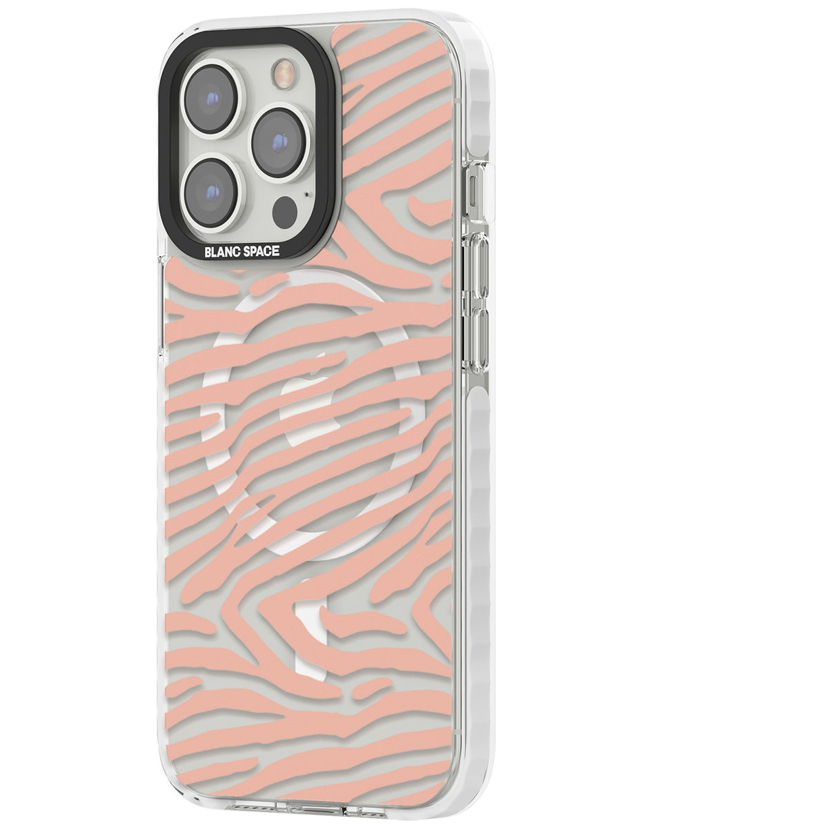 Horizontal Zebra Stripes Transparent Animal Print iPhone 13 Pro / iPhone 13 Pro Max / iPhone 14 Pro / iPhone 14 Pro Max / iPhone 15 Pro / iPhone 15 Pro Max Impact Pro Clear Phone Case side