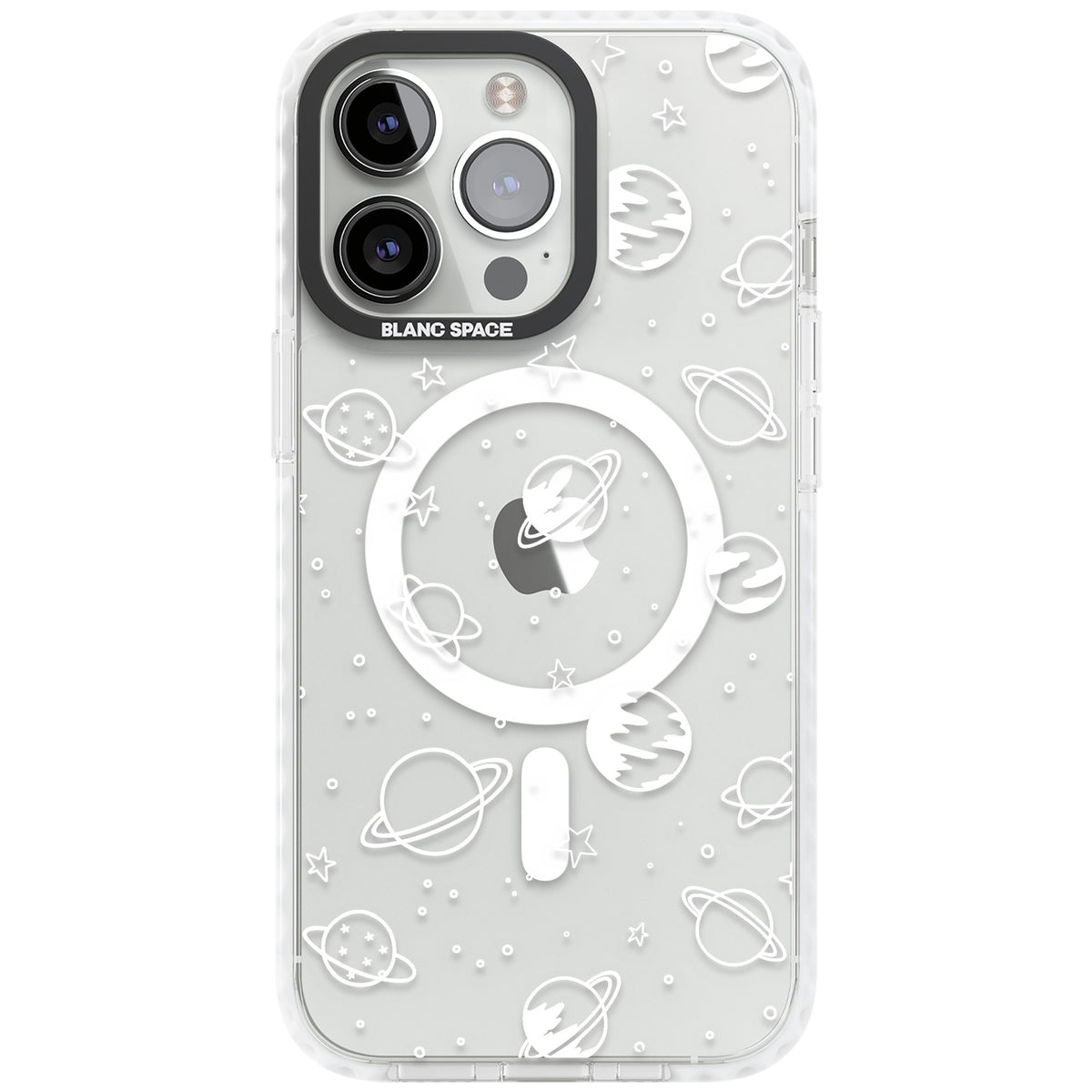 White Cosmic iPhone 13 Pro / iPhone 13 Pro Max / iPhone 14 Pro / iPhone 14 Pro Max / iPhone 15 Pro / iPhone 15 Pro Max Impact Pro Clear Phone Case front