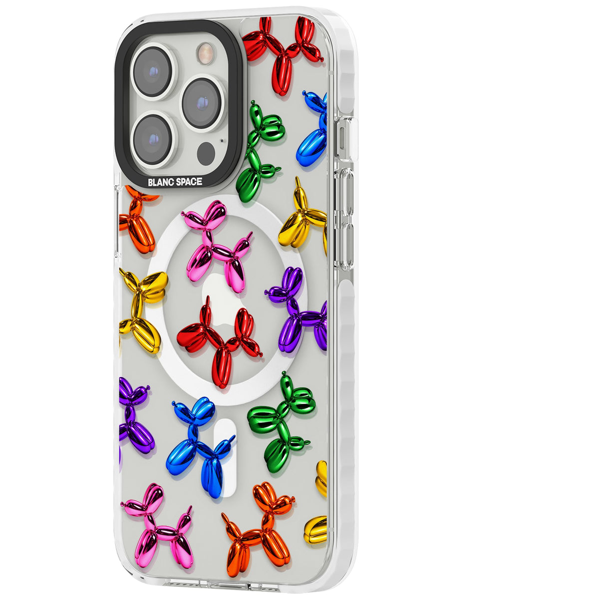 Balloon Dogs iPhone 13 Pro / iPhone 13 Pro Max / iPhone 14 Pro / iPhone 14 Pro Max / iPhone 15 Pro / iPhone 15 Pro Max Impact Pro Clear Phone Case side
