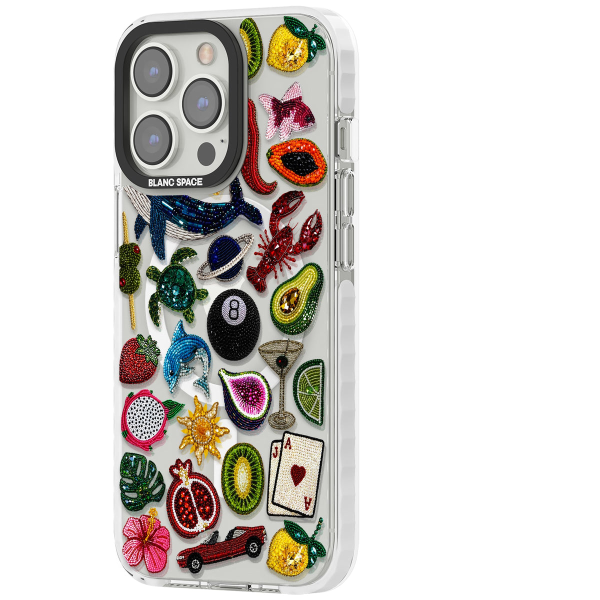 Beaded Mix iPhone 13 Pro / iPhone 13 Pro Max / iPhone 14 Pro / iPhone 14 Pro Max / iPhone 15 Pro / iPhone 15 Pro Max Impact Pro Clear Phone Case side