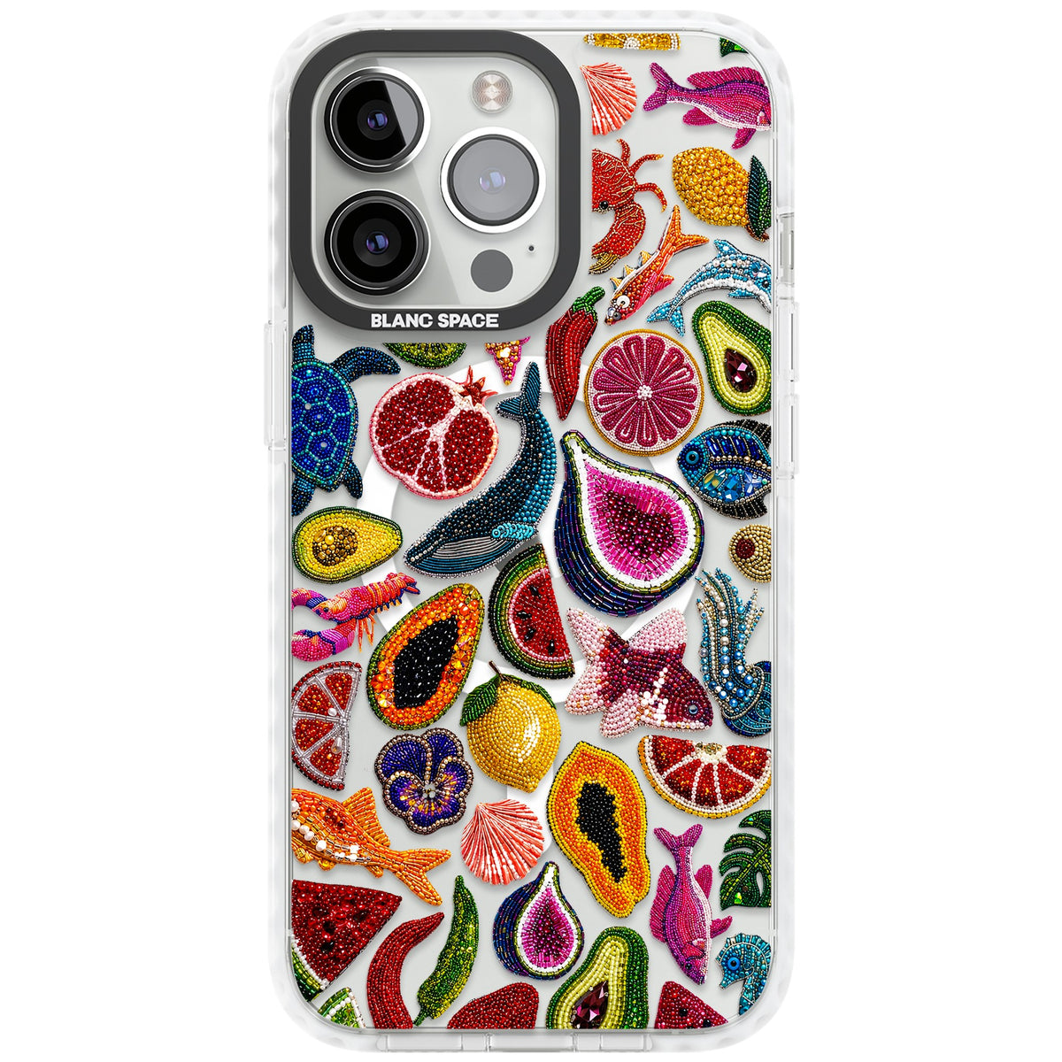 Beaded Tropic iPhone 13 Pro / iPhone 13 Pro Max / iPhone 14 Pro / iPhone 14 Pro Max / iPhone 15 Pro / iPhone 15 Pro Max Impact Pro Clear Phone Case front
