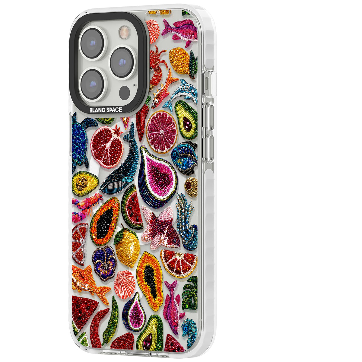 Beaded Tropic iPhone 13 Pro / iPhone 13 Pro Max / iPhone 14 Pro / iPhone 14 Pro Max / iPhone 15 Pro / iPhone 15 Pro Max Impact Pro Clear Phone Case side