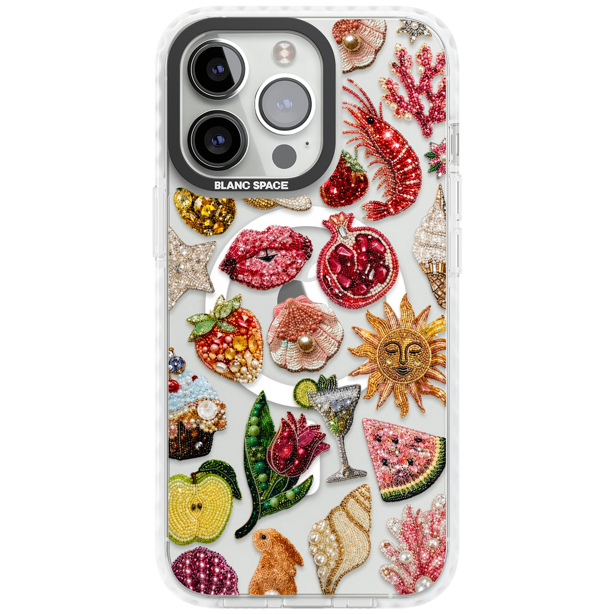 Beaded Riviera iPhone 13 Pro / iPhone 13 Pro Max / iPhone 14 Pro / iPhone 14 Pro Max / iPhone 15 Pro / iPhone 15 Pro Max Impact Pro Clear Phone Case front