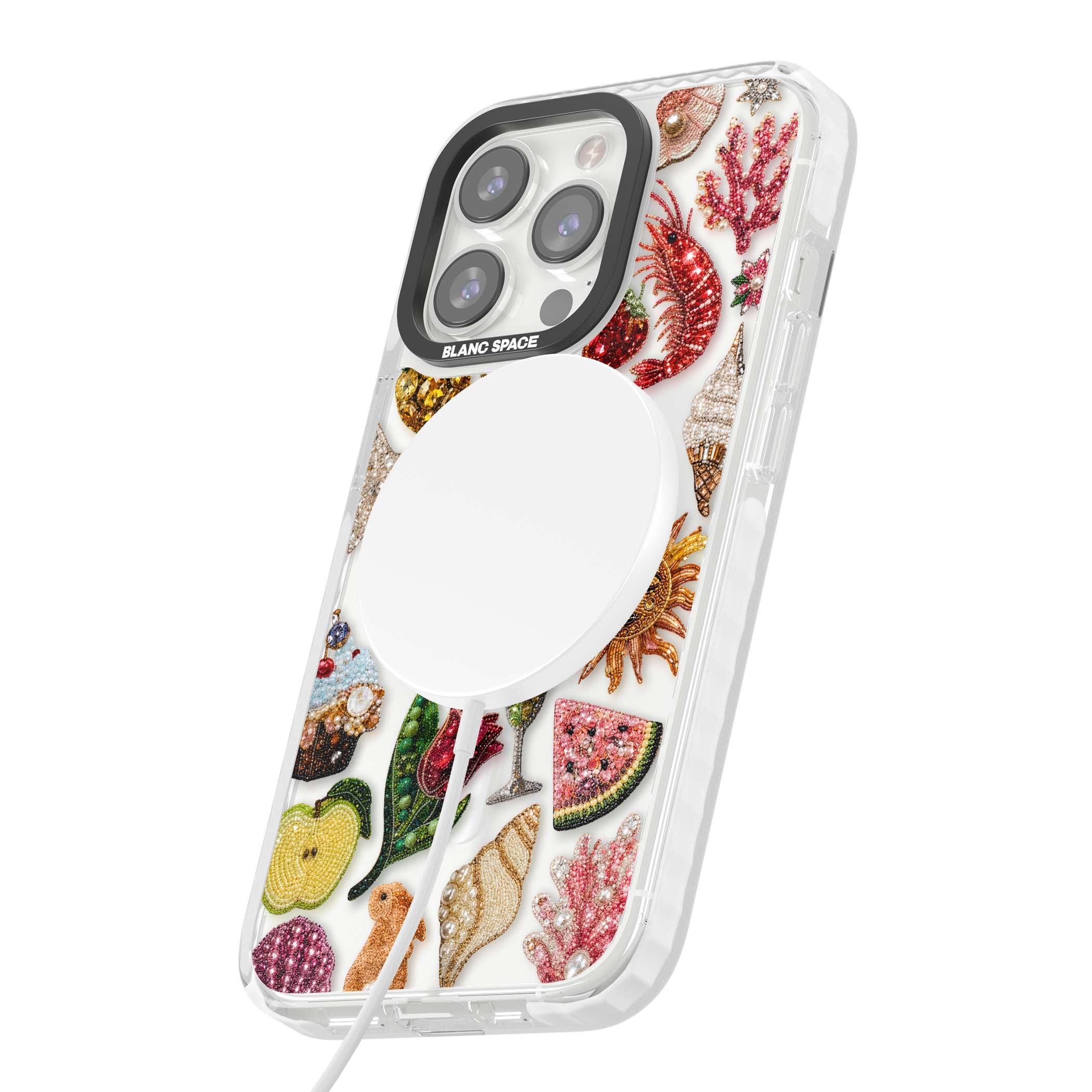 Beaded Riviera coquette iPhone case | Impact Magsafe case for iPhone 13 Pro, iPhone 14 Pro, iPhone 15 Pro