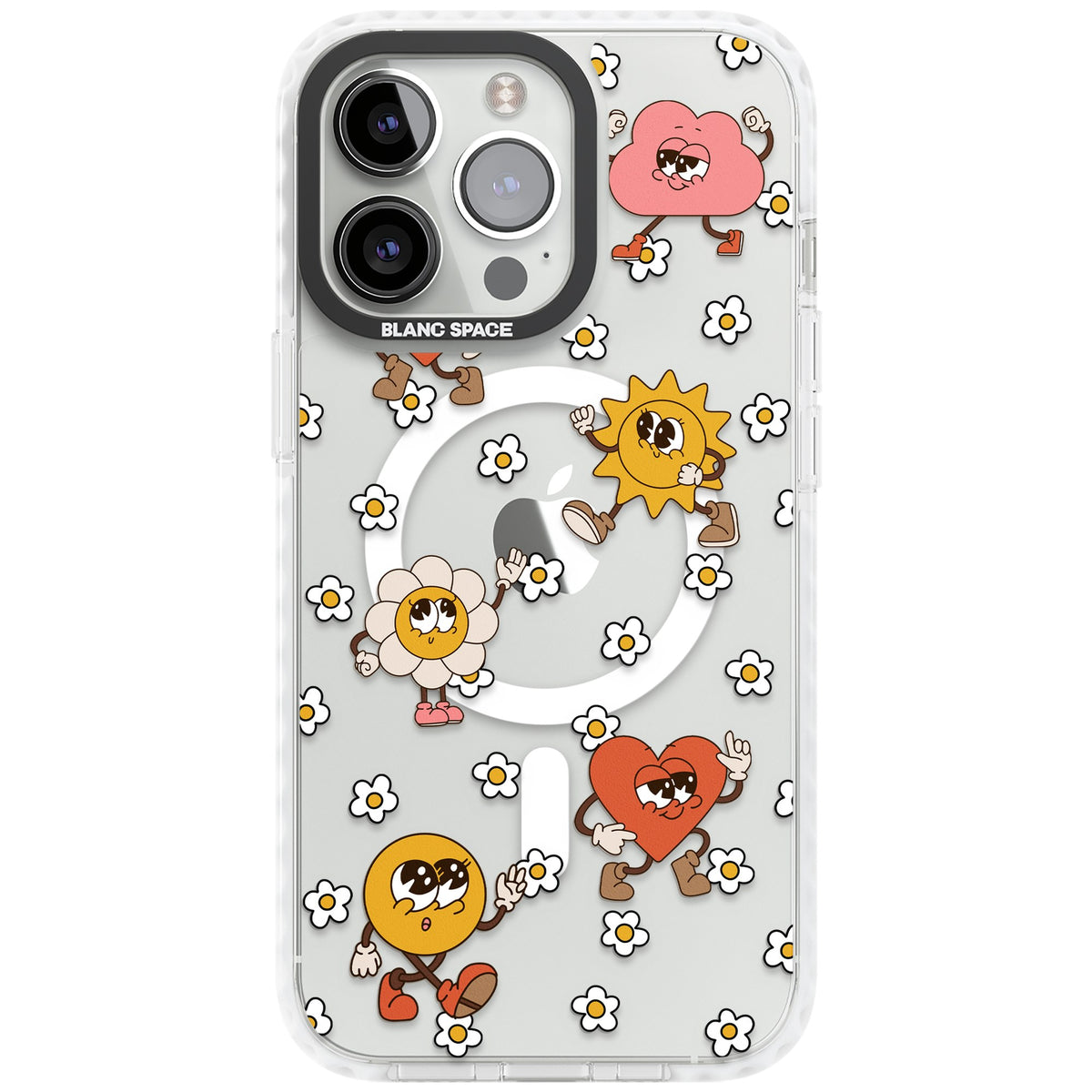 Daisies & Friends iPhone 13 Pro / iPhone 13 Pro Max / iPhone 14 Pro / iPhone 14 Pro Max / iPhone 15 Pro / iPhone 15 Pro Max Impact Pro Clear Phone Case front
