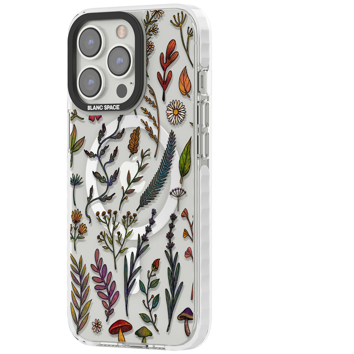 Autumn Wildflowers iPhone 13 Pro / iPhone 13 Pro Max / iPhone 14 Pro / iPhone 14 Pro Max / iPhone 15 Pro / iPhone 15 Pro Max Impact Pro Clear Phone Case side