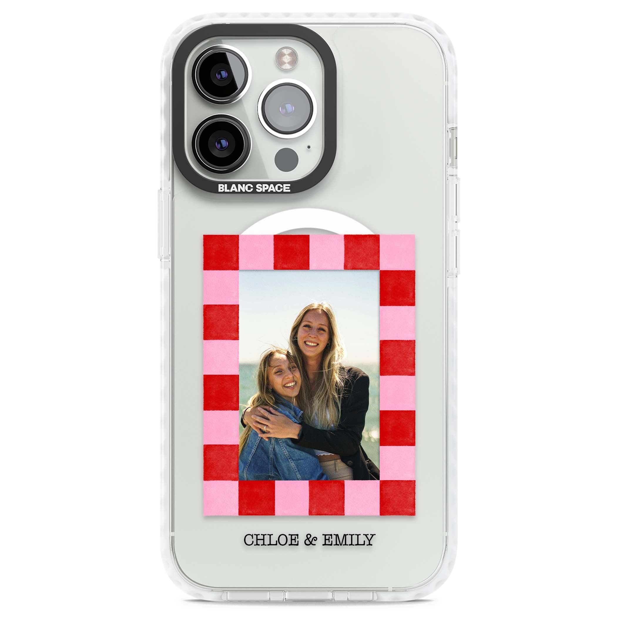 Bubblegum Check Photo for her iPhone case | Impact Magsafe case for iPhone 13 Pro, iPhone 14 Pro, iPhone 15 Pro